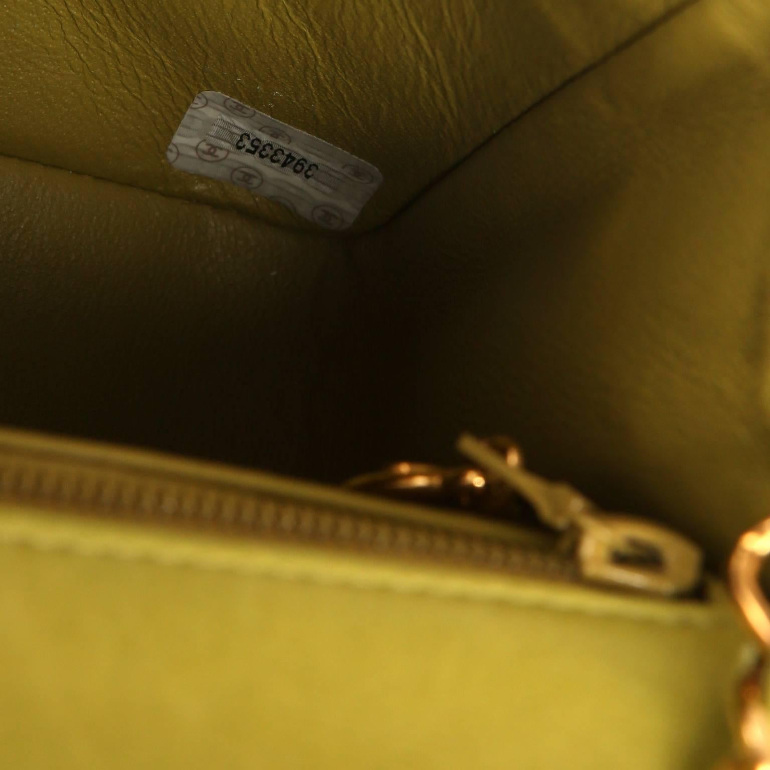 Chanel Chartreuse Lambskin Mini Classic 4