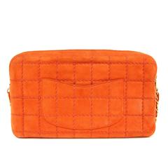 Chanel Orange Suede Camera Bag