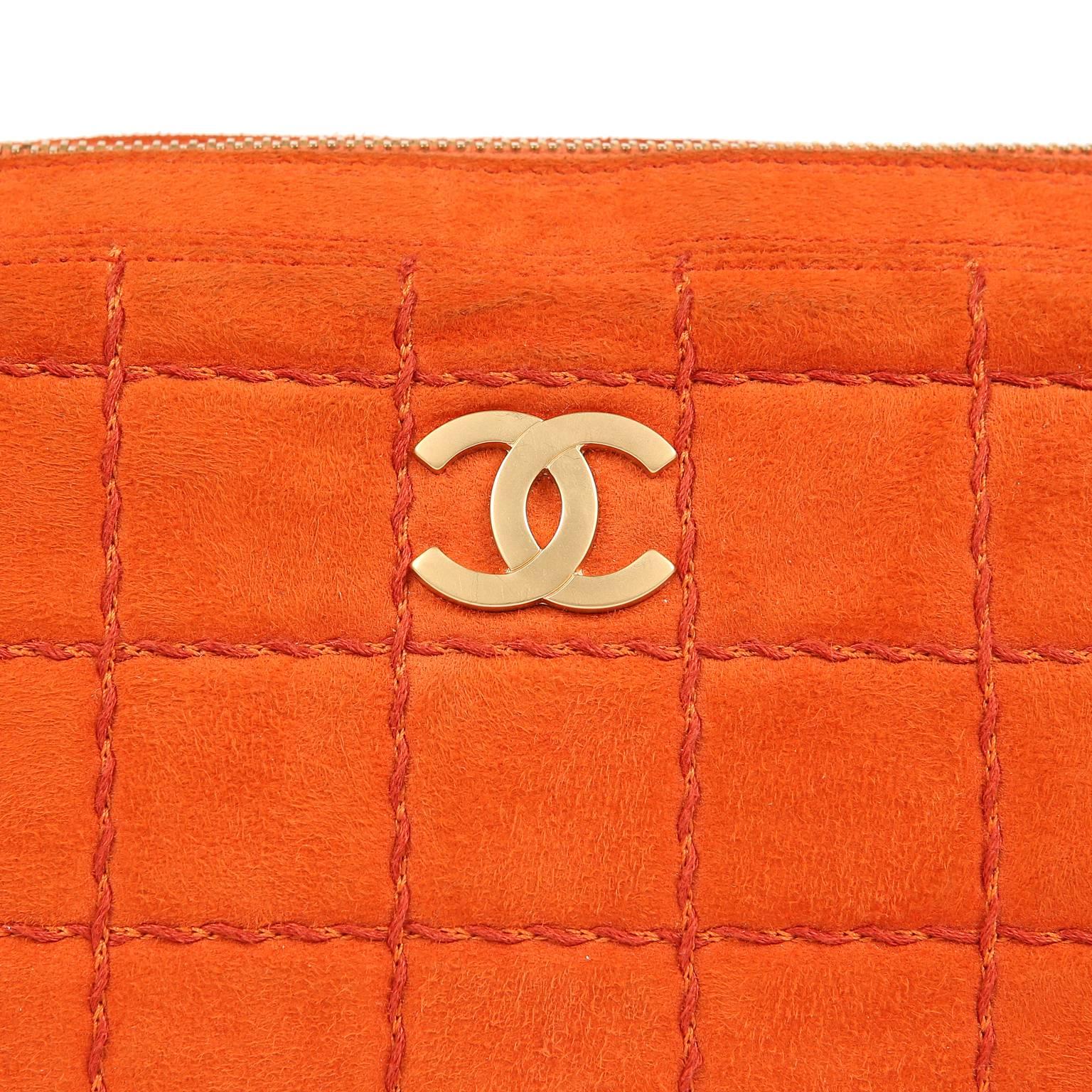 Red Chanel Orange Suede Camera Bag