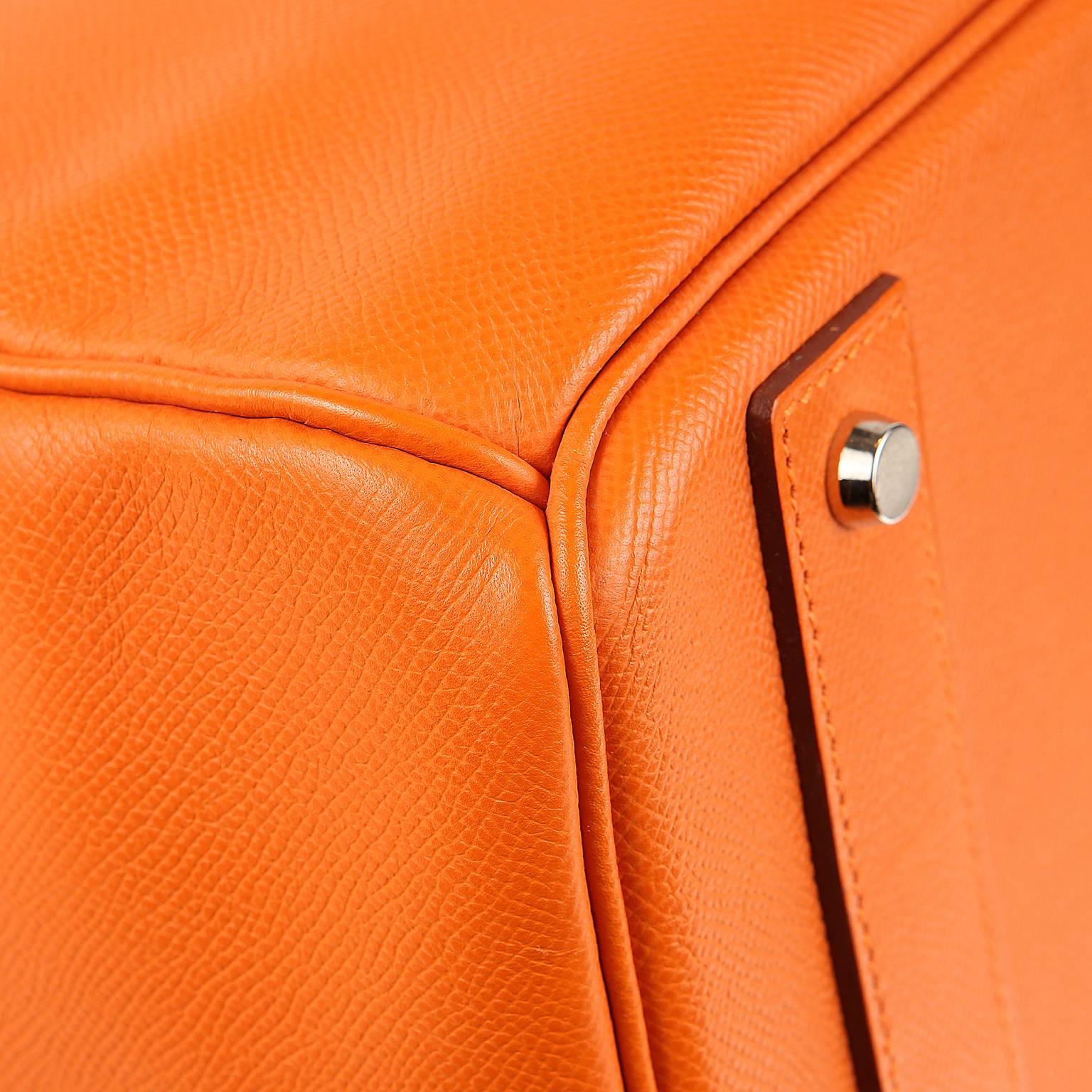 Women's Hermès Orange Epsom 40 cm HAC with Palladium For Sale