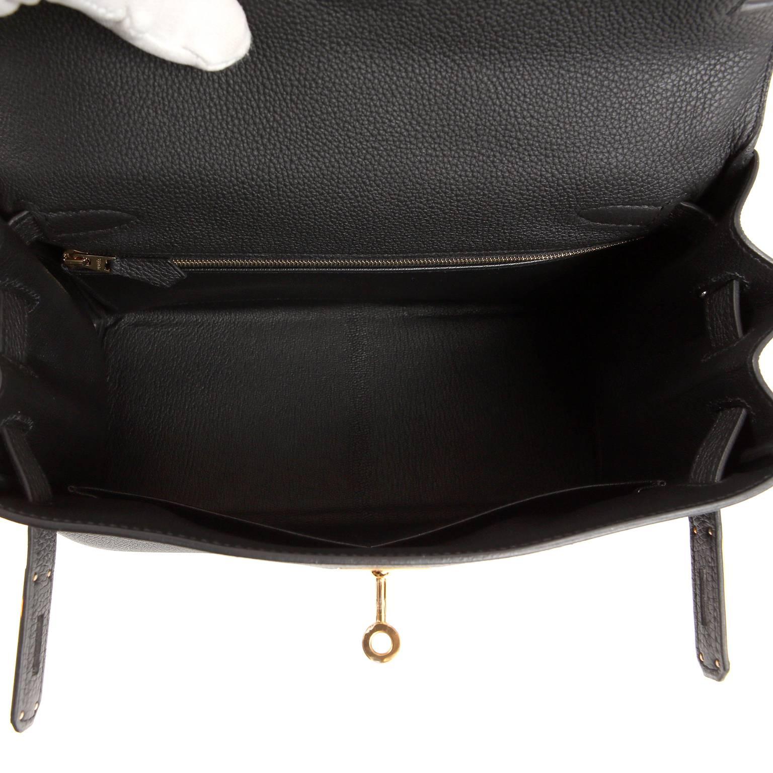 Hermès Black Togo 28 cm Kelly Bag GHW For Sale 5