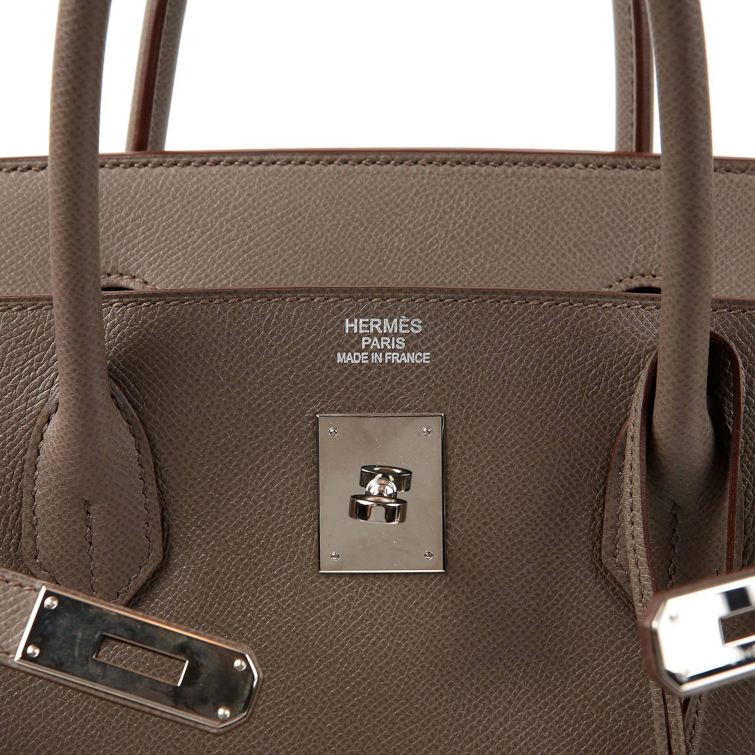 Hermès Etain Epsom 40 cm Birkin Bag PHW 2