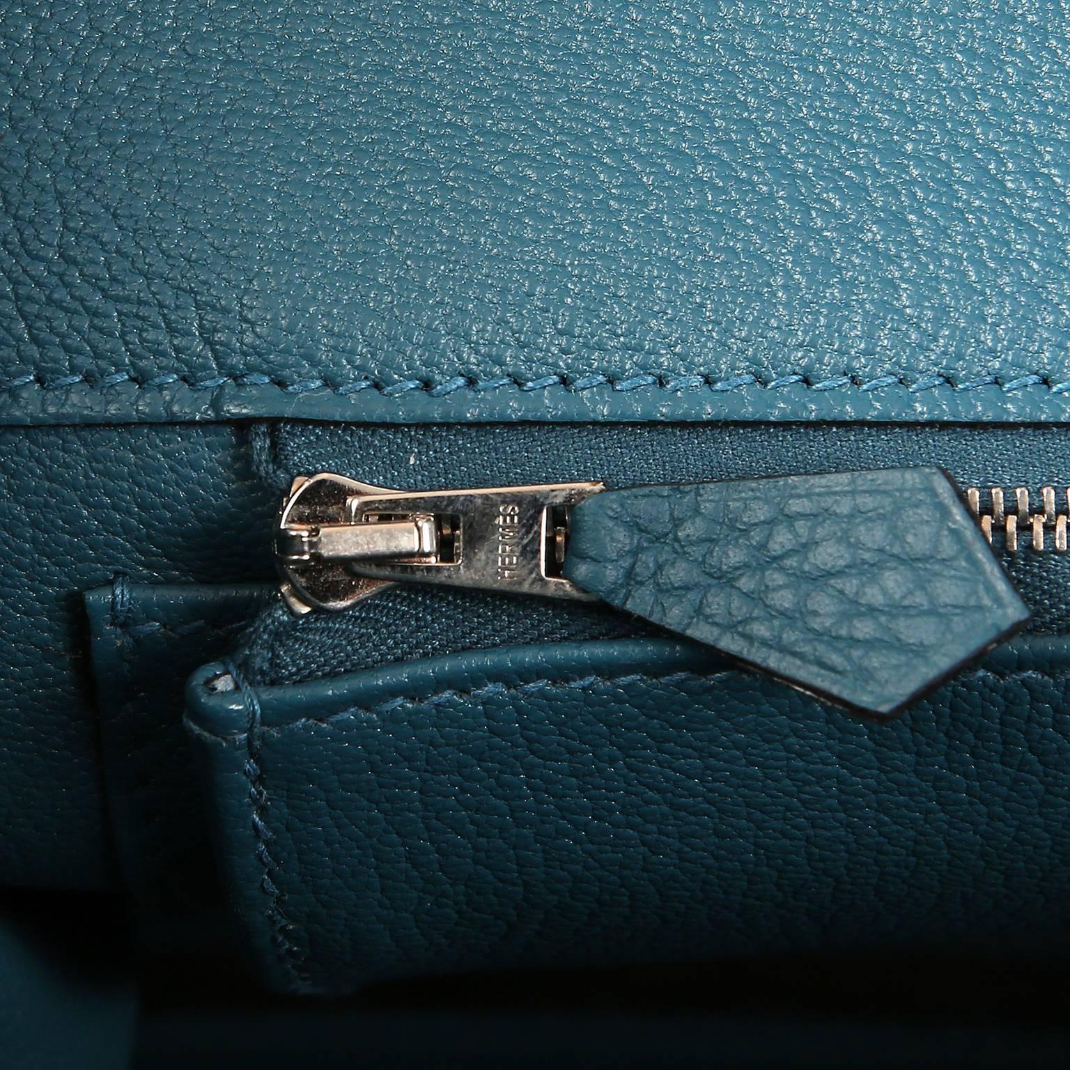 Hermès Blue Colvert Togo 40 cm Birkin Bag PHW 5