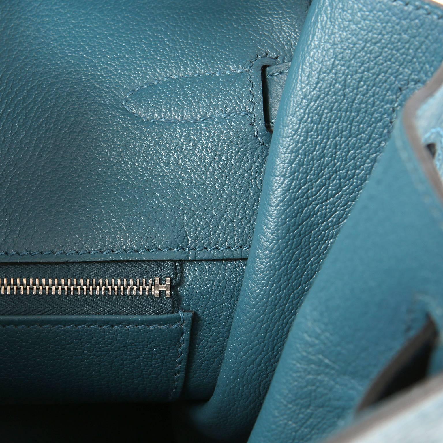 Hermès Blue Colvert Togo 40 cm Birkin Bag PHW 6