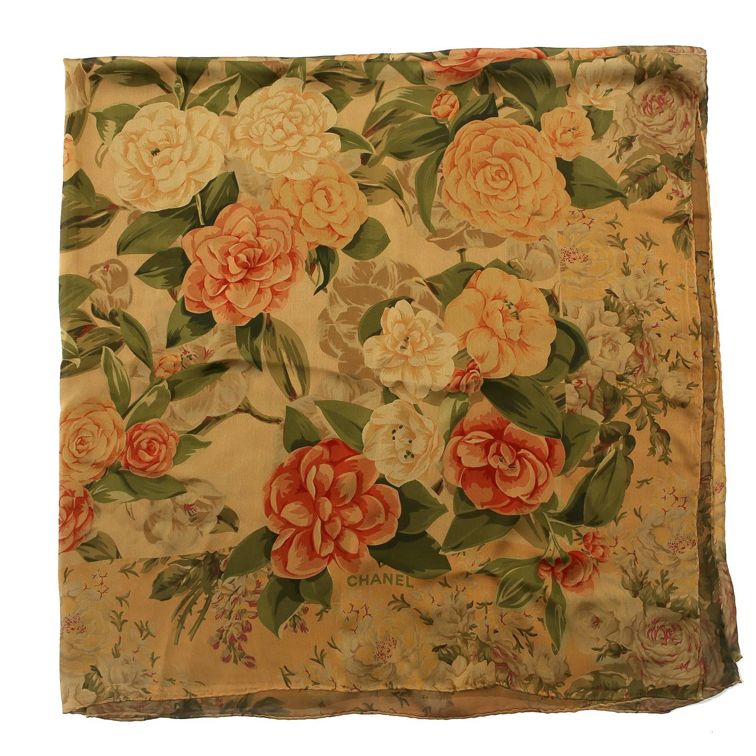 Women's Chanel Floral Camellia Shawl