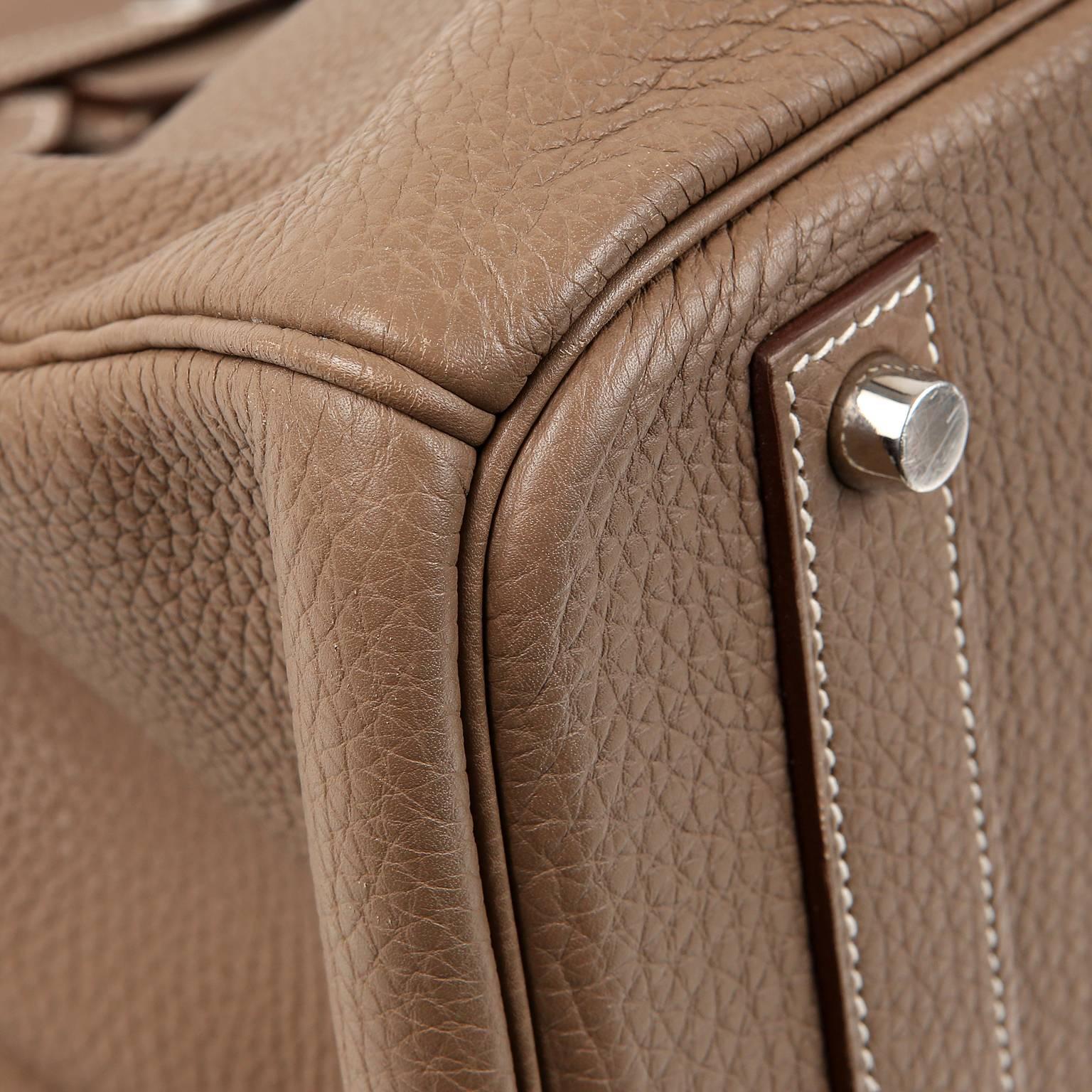 Women's Hermès Etoupe Clemence 40 cm Birkin Bag PHW