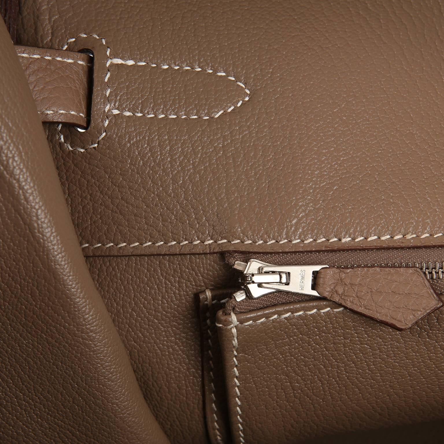 Hermès Etoupe Clemence 40 cm Birkin Bag PHW 4