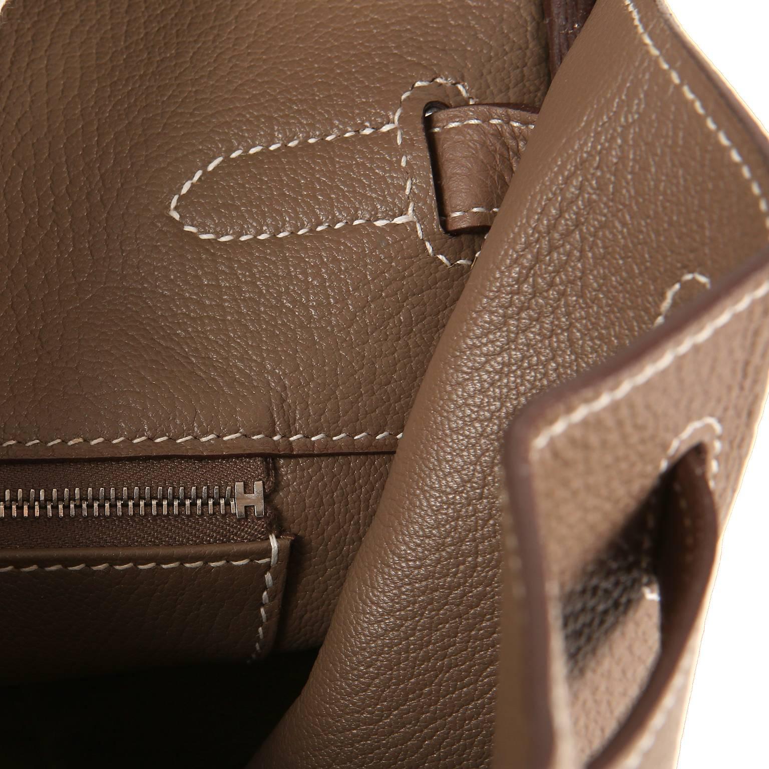 Hermès Etoupe Clemence 40 cm Birkin Bag PHW 5