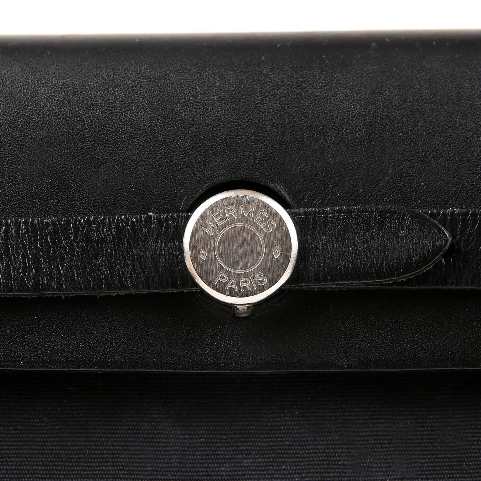 Hermès Black Toile Her Shoulder Bag 3