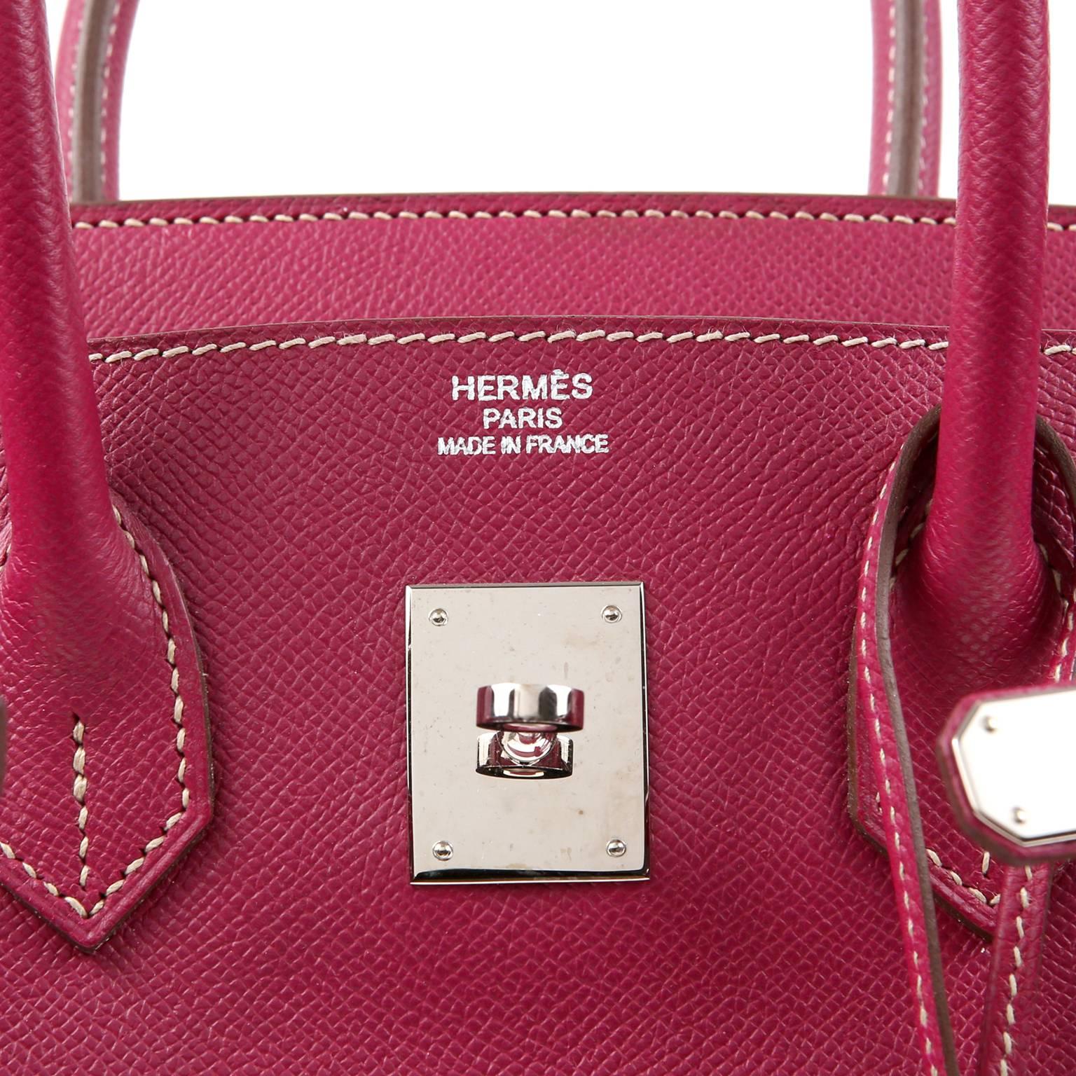 Hermès Raspberry Epsom 35 cm Birkin Bag with Rose Tyrien Interior 2