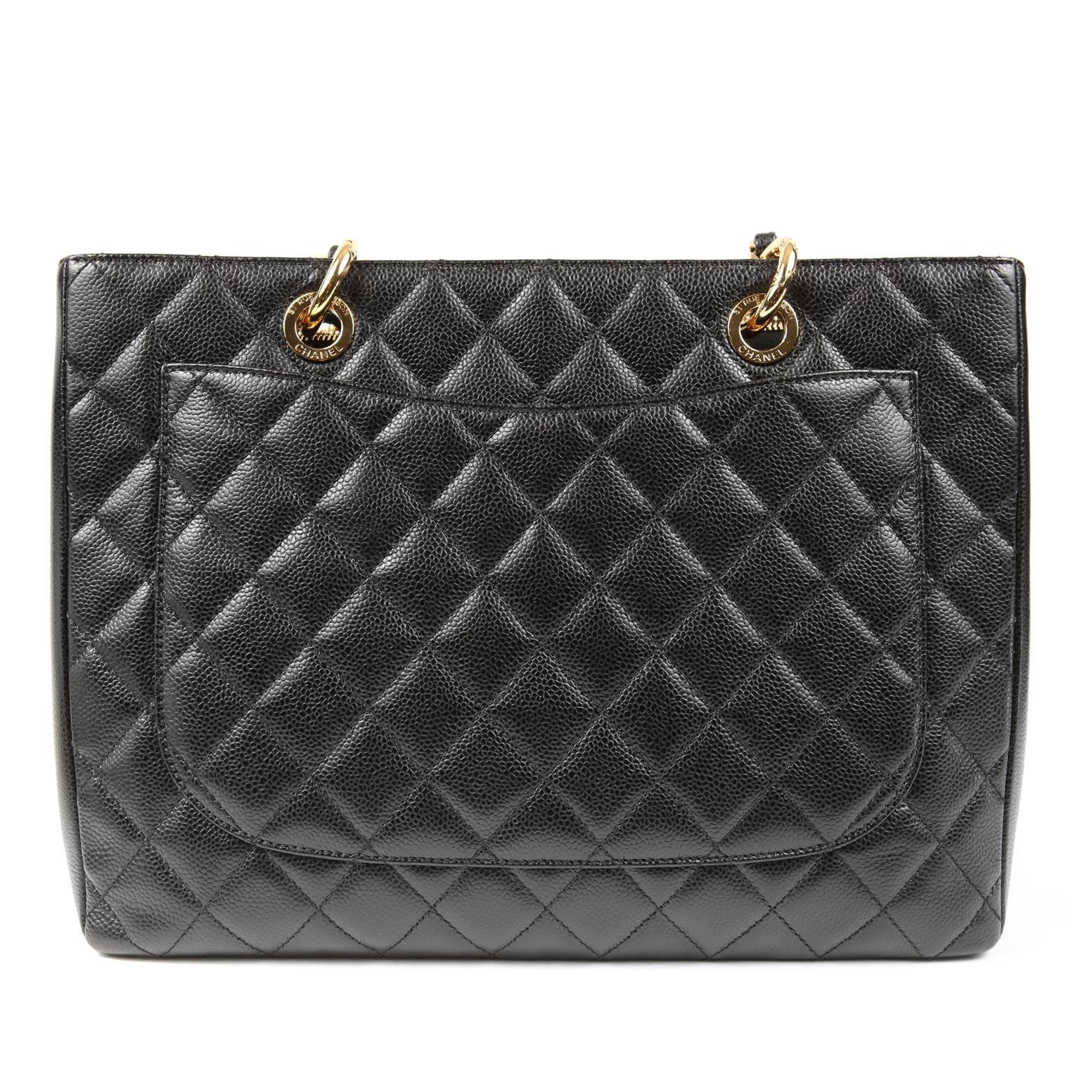 Chanel Black Caviar GST- PRISTINE
  The GST, or Grand Shopping Tote, is part of the Classics Collection and is certain to hold its value. 

Textured and durable black caviar leather is quilted in signature Chanel diamond pattern.  Colossal