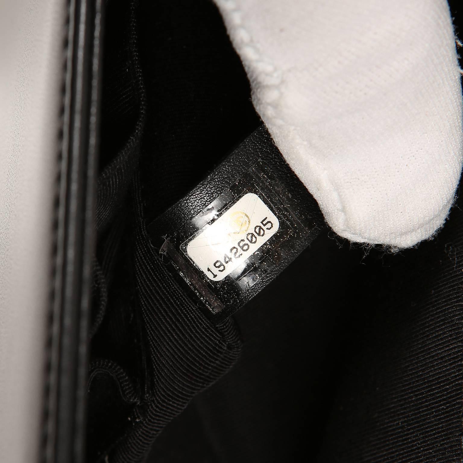Chanel Black Lambskin  Boy Bag- Large For Sale 5