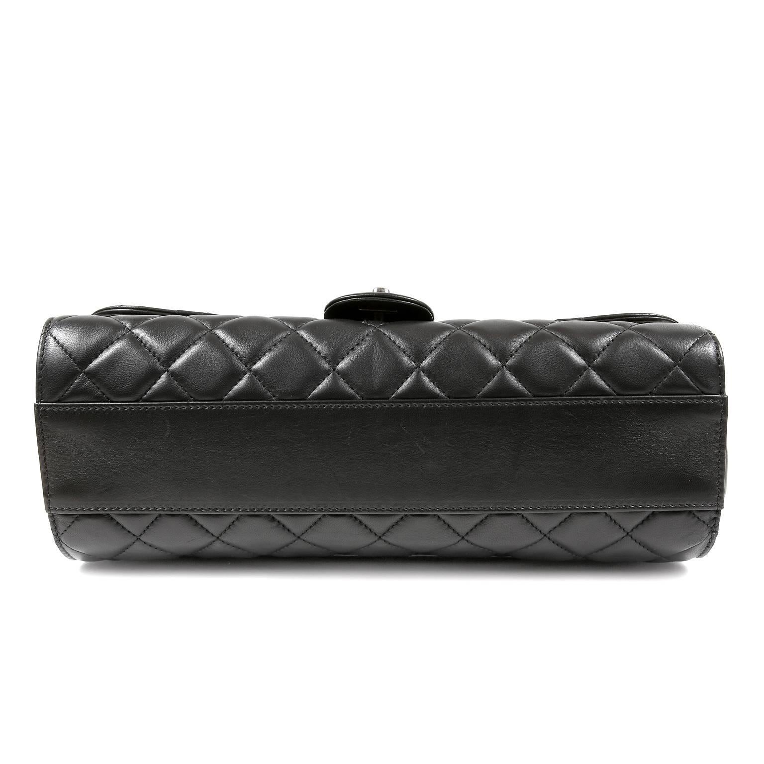 Women's Chanel Classic Supermarket Drawstring Shopping Bag- Black Lambskin