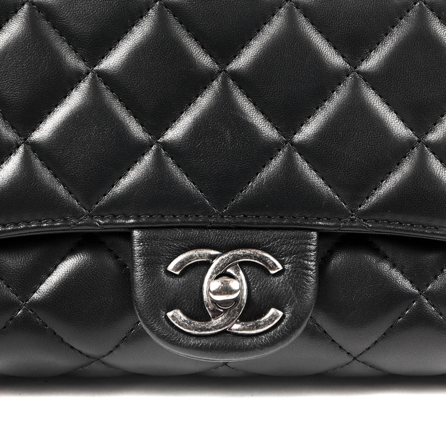 Chanel Classic Supermarket Drawstring Shopping Bag- Black Lambskin 1
