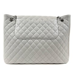 Chanel Grey Caviar Leather Tote Bag