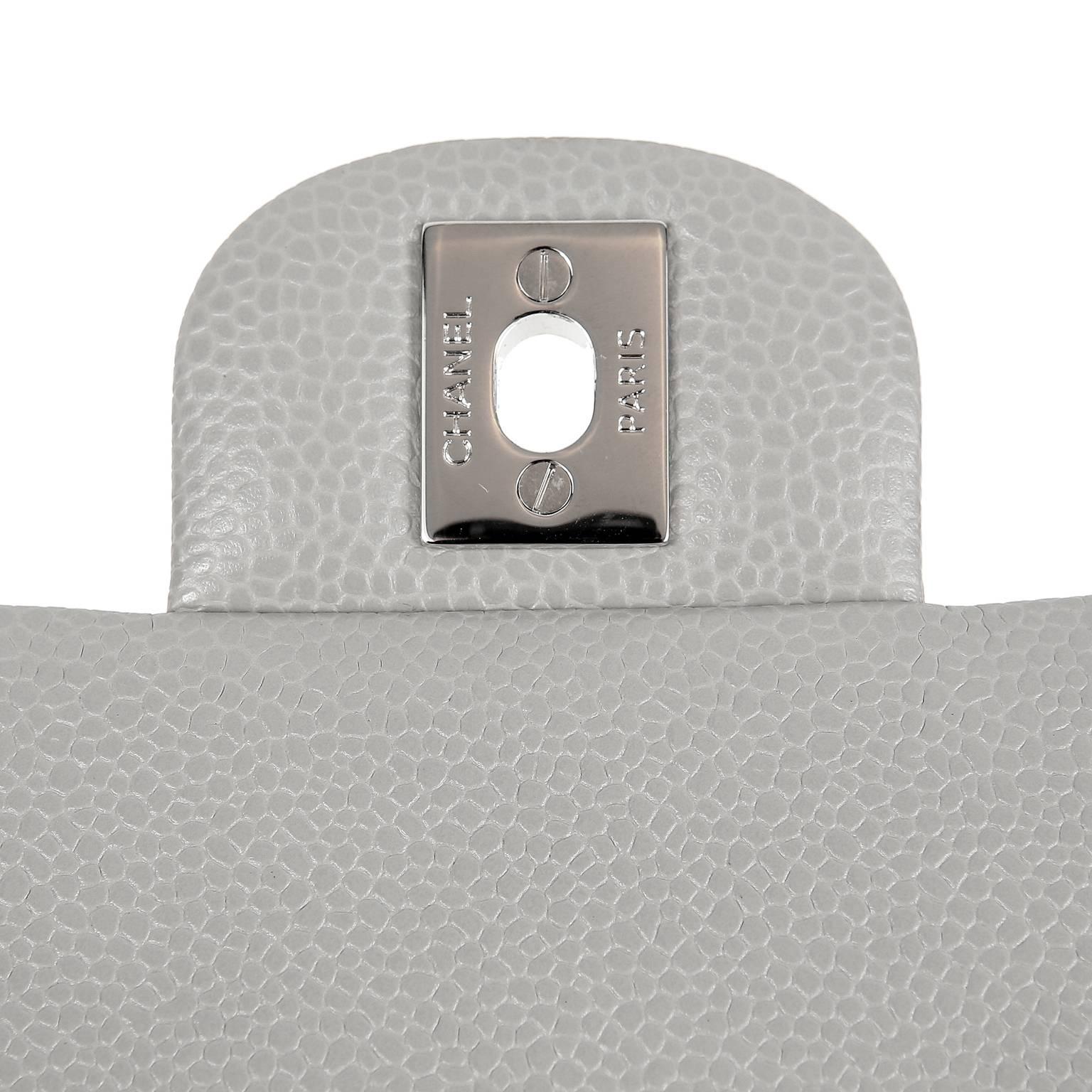 Chanel Grey Caviar Leather Tote Bag 4