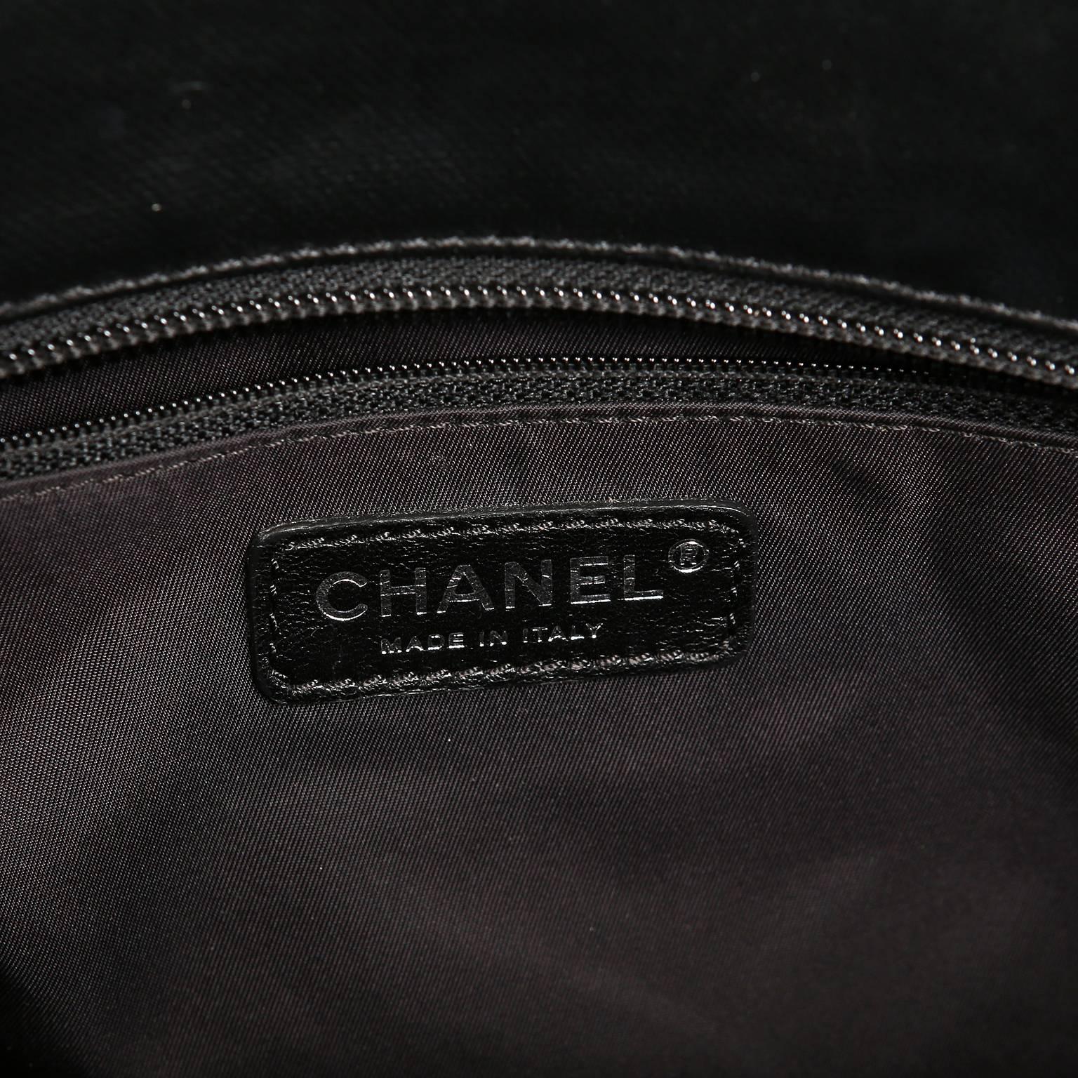 Chanel Black Canvas Biarritz XL Tote Bag For Sale 2
