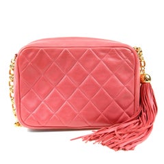 Chanel Pink Leather Vintage Camera Bag