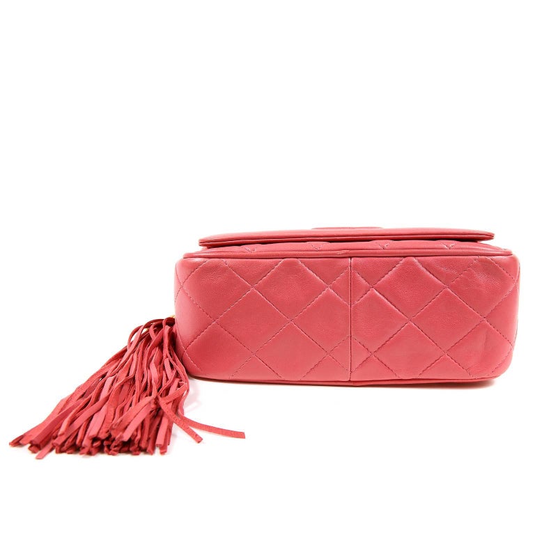 Chanel Pink Leather Vintage Camera Bag at 1stDibs