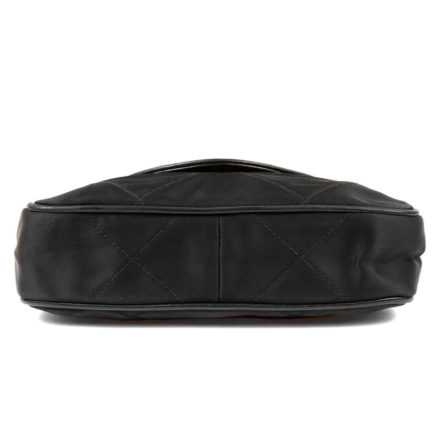 Chanel Vintage Pearl Handle Black Silk Evening  Bag 1