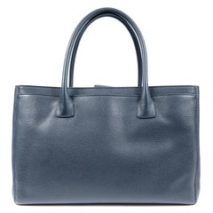 Chanel Navy Blue Leather Cerf tote