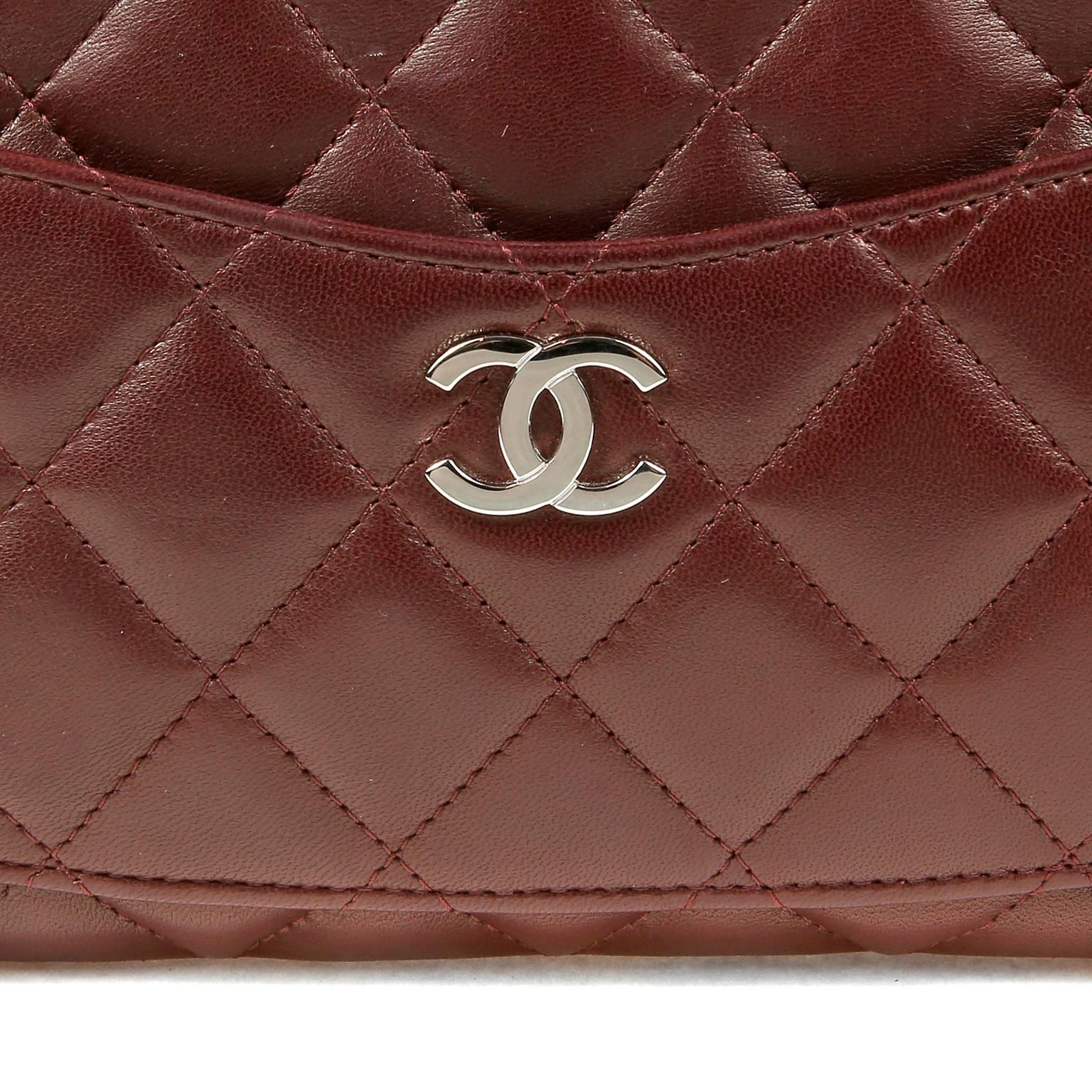 Women's Chanel Burgundy Leather Pocket Camera Bag For Sale