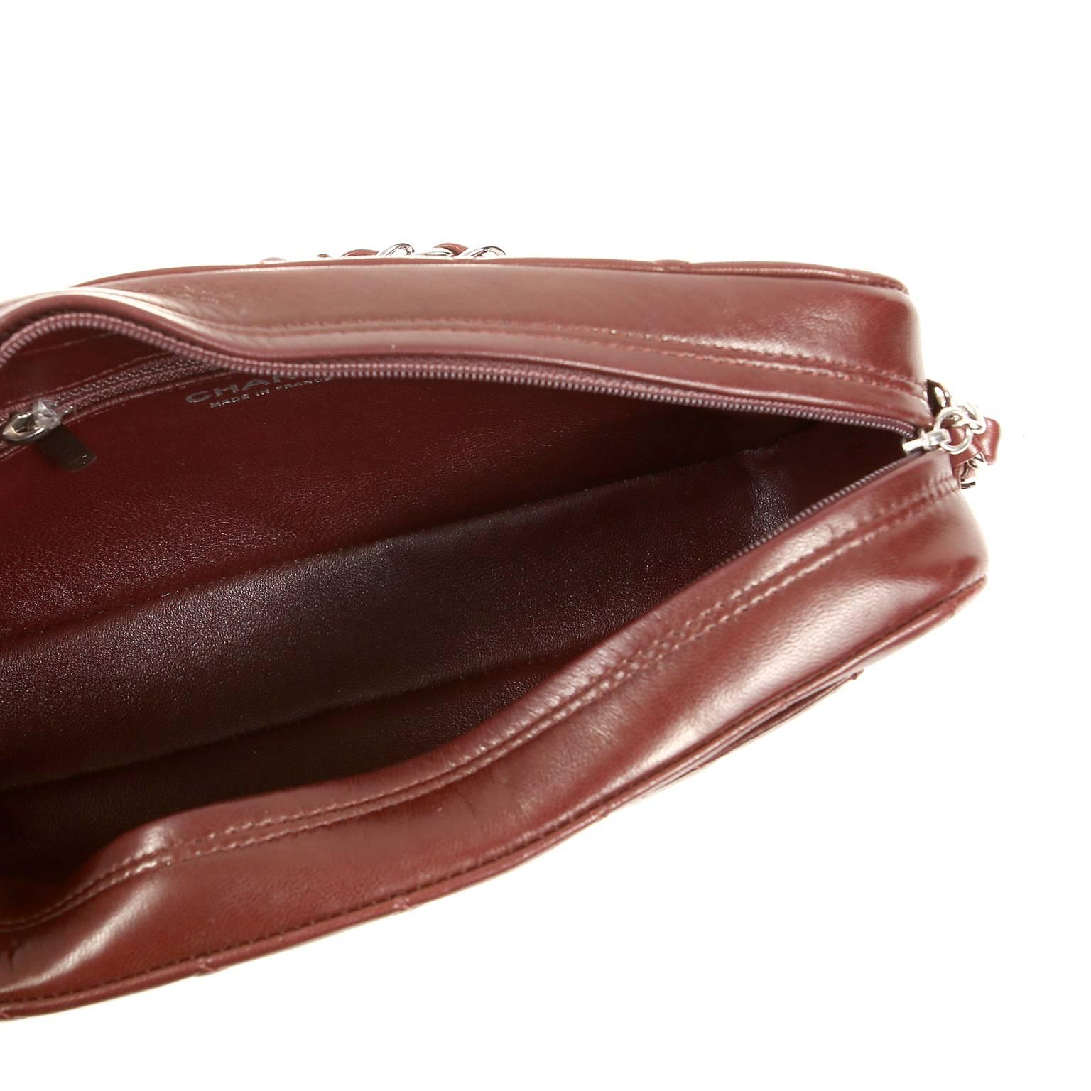 Chanel Burgundy Leather Pocket Camera Bag For Sale 1