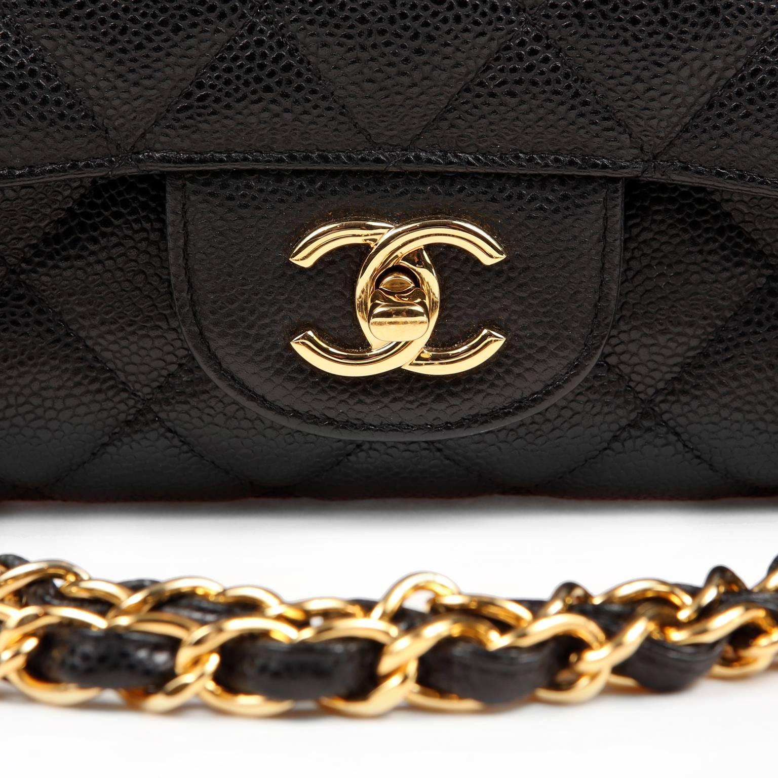 Chanel Black Caviar Maxi Flap with Gold Hardware 2