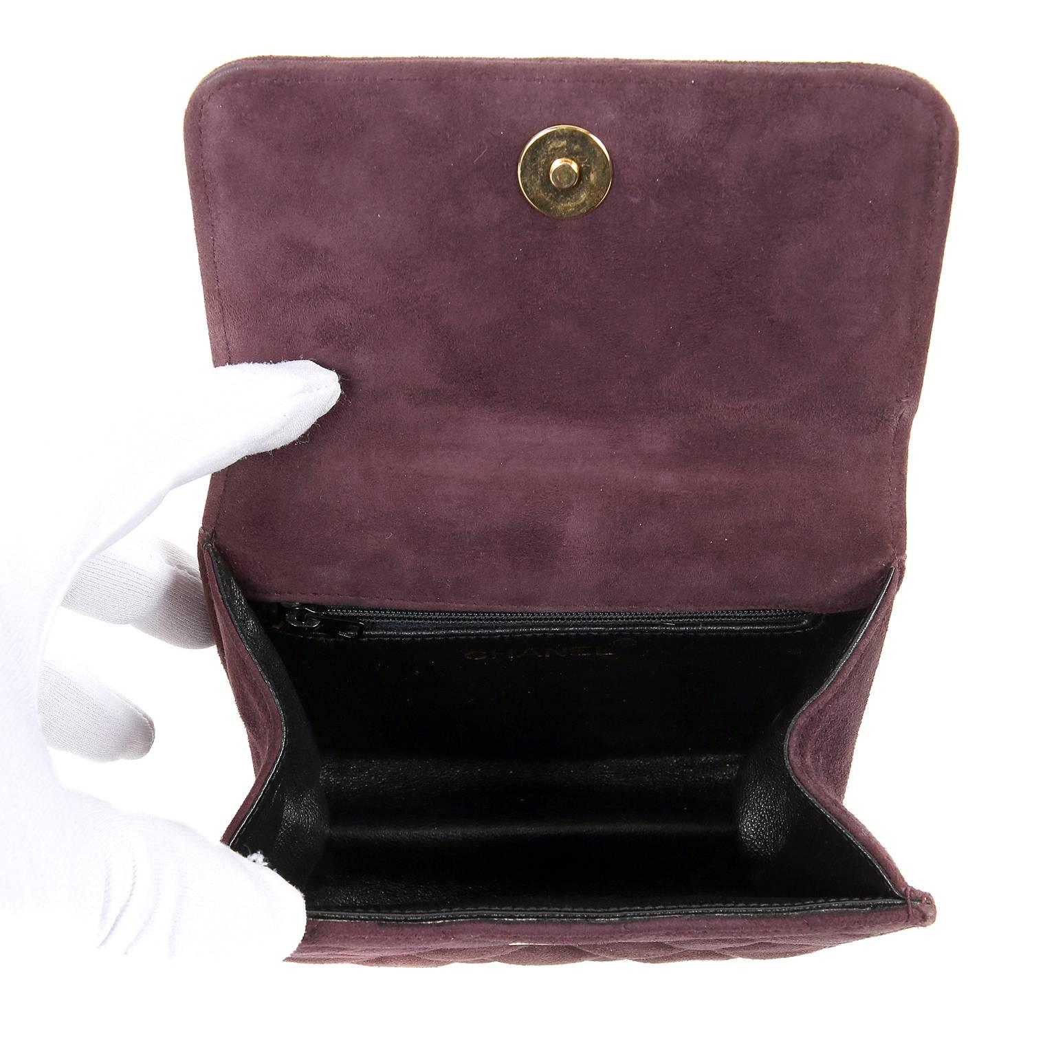 Chanel Wine Suede Gripoix Jeweled Evening Bag For Sale 3