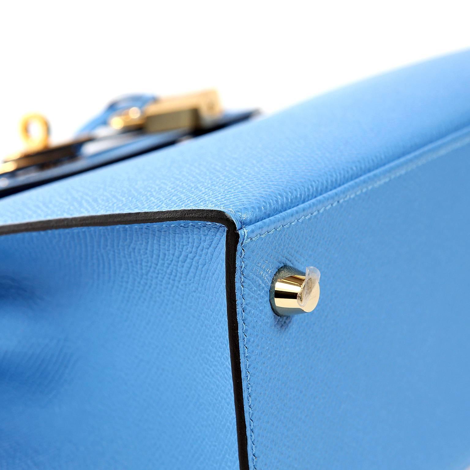 Hermes Blue Paradise Epsom 25 cm Kelly Sellier with GHW 1