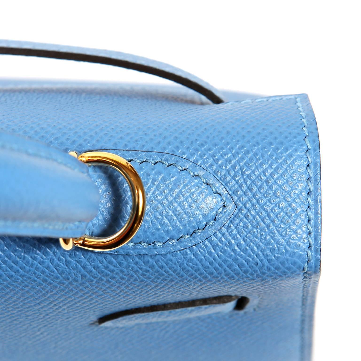 Hermes Blue Paradise Epsom 25 cm Kelly Sellier with GHW 3