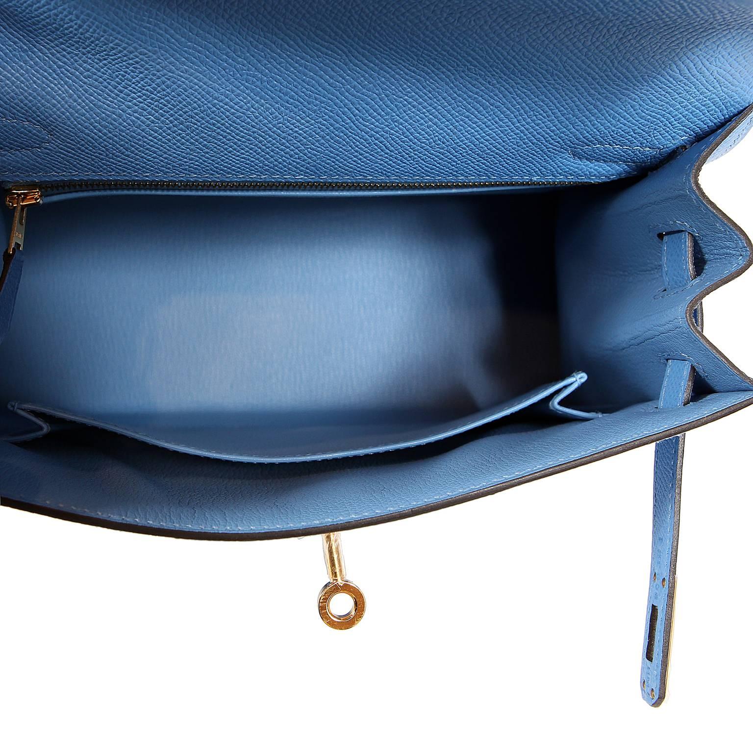 Hermes Blue Paradise Epsom 25 cm Kelly Sellier with GHW 4