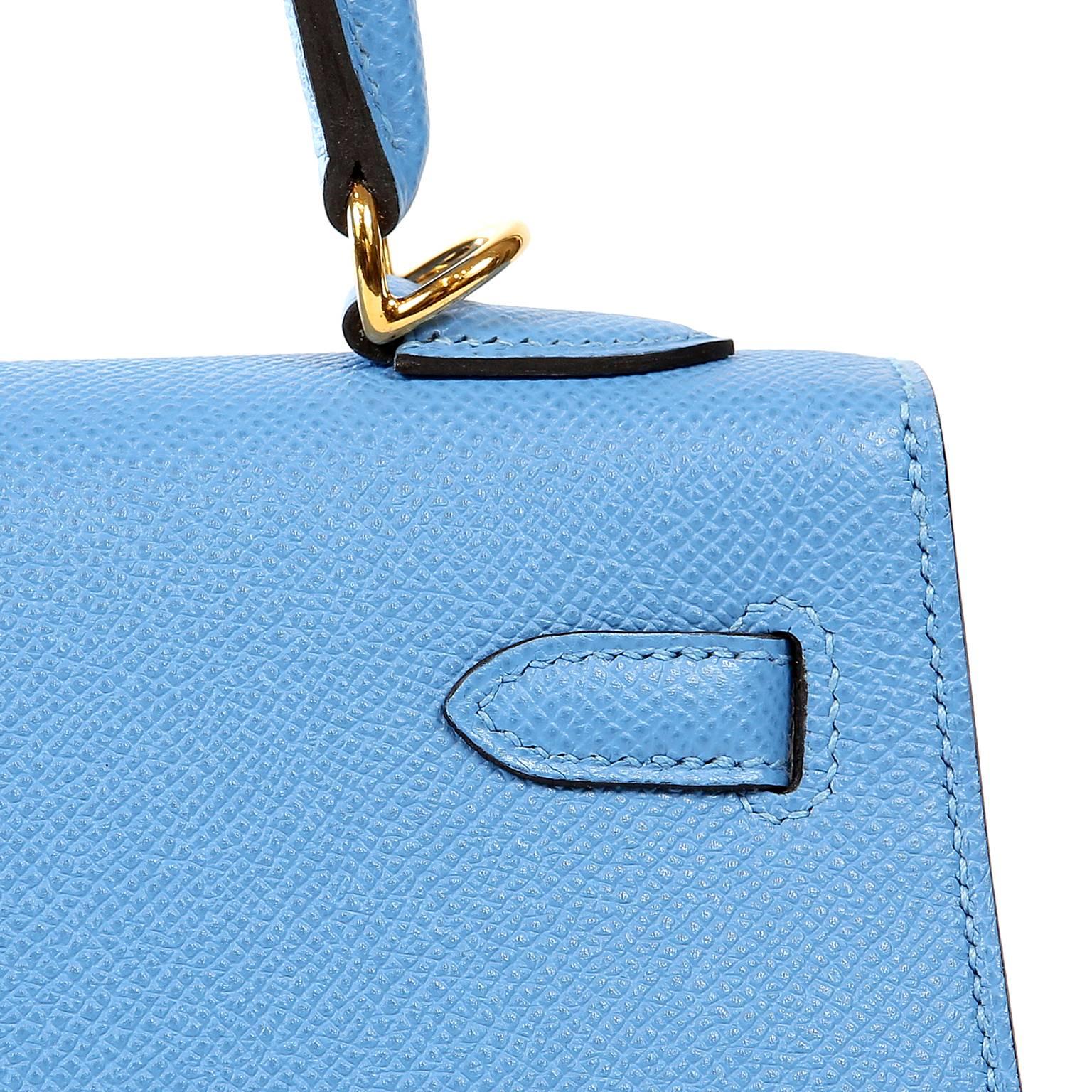 Hermes Blue Paradise Epsom 25 cm Kelly Sellier with GHW 6