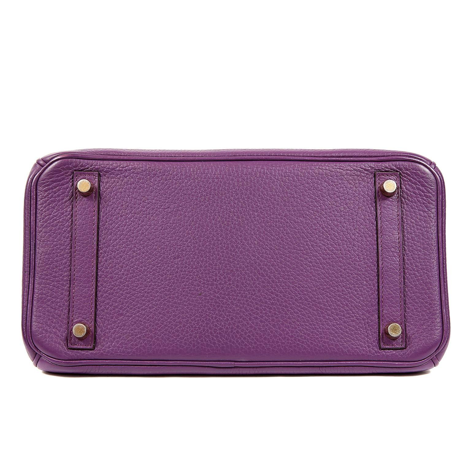 Hermes Ultra Violet Togo 30 cm Birkin Bag with GHW In Excellent Condition For Sale In Malibu, CA