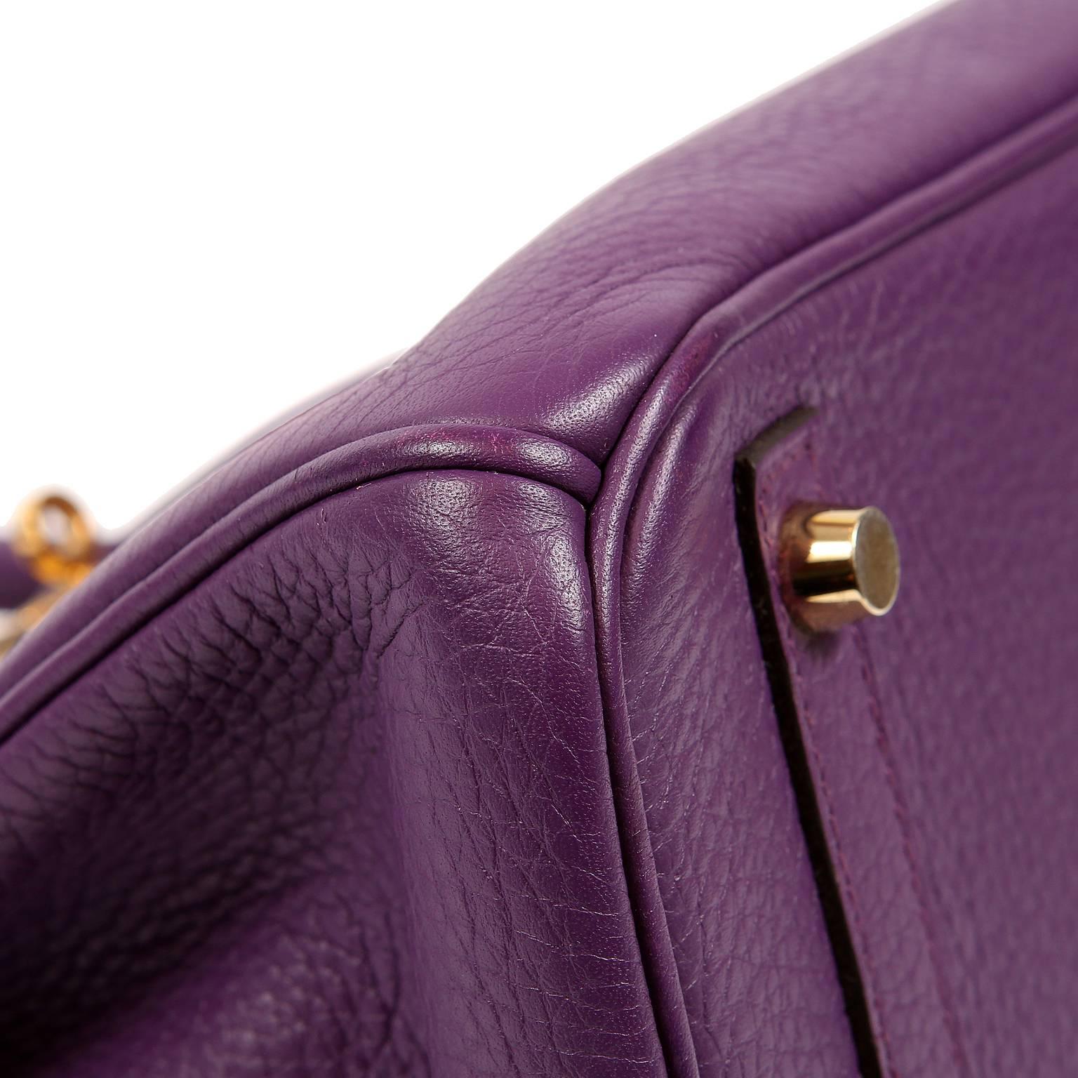 Women's Hermes Ultra Violet Togo 30 cm Birkin Bag with GHW For Sale