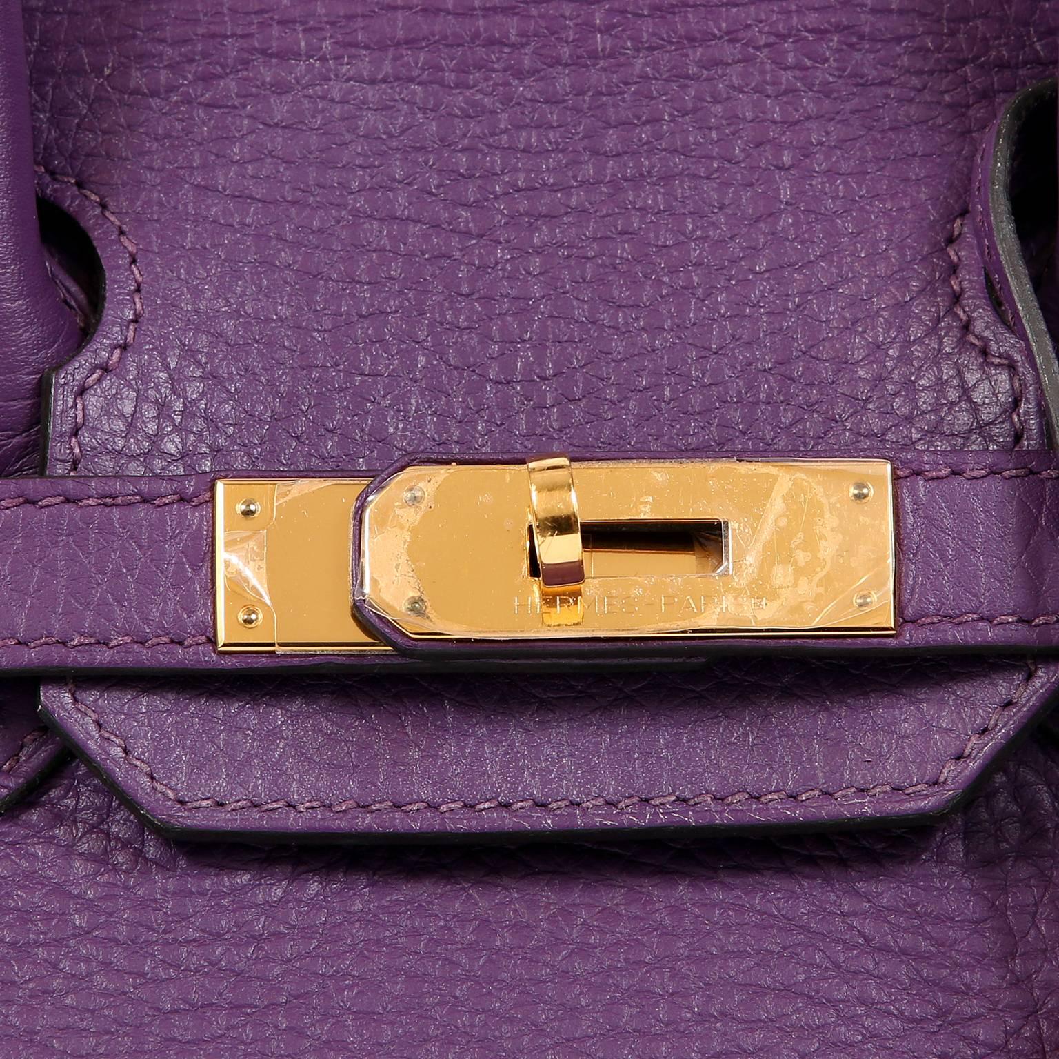 Hermes Ultra Violet Togo 30 cm Birkin Bag with GHW For Sale 1