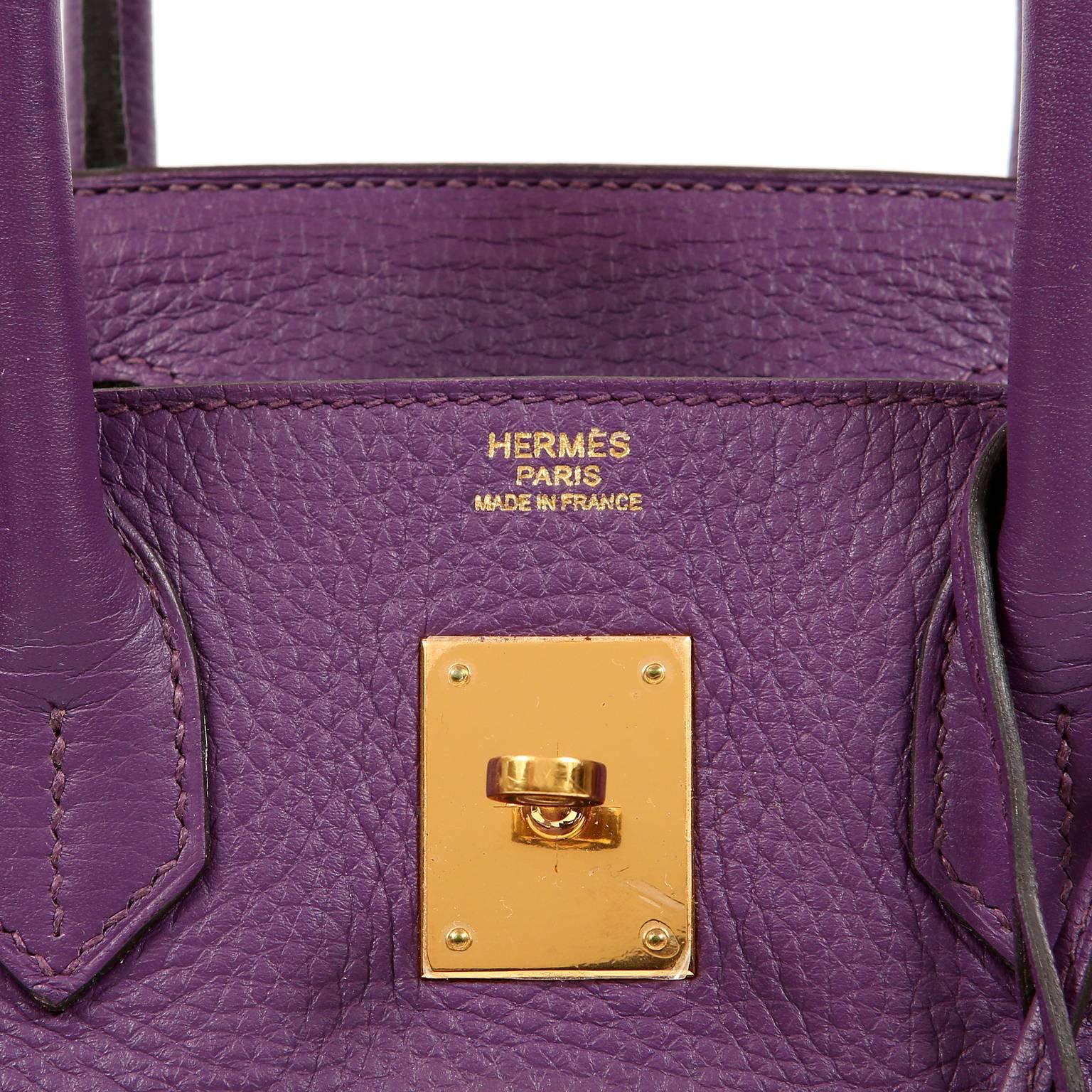 Hermes Ultra Violet Togo 30 cm Birkin Bag with GHW For Sale 2