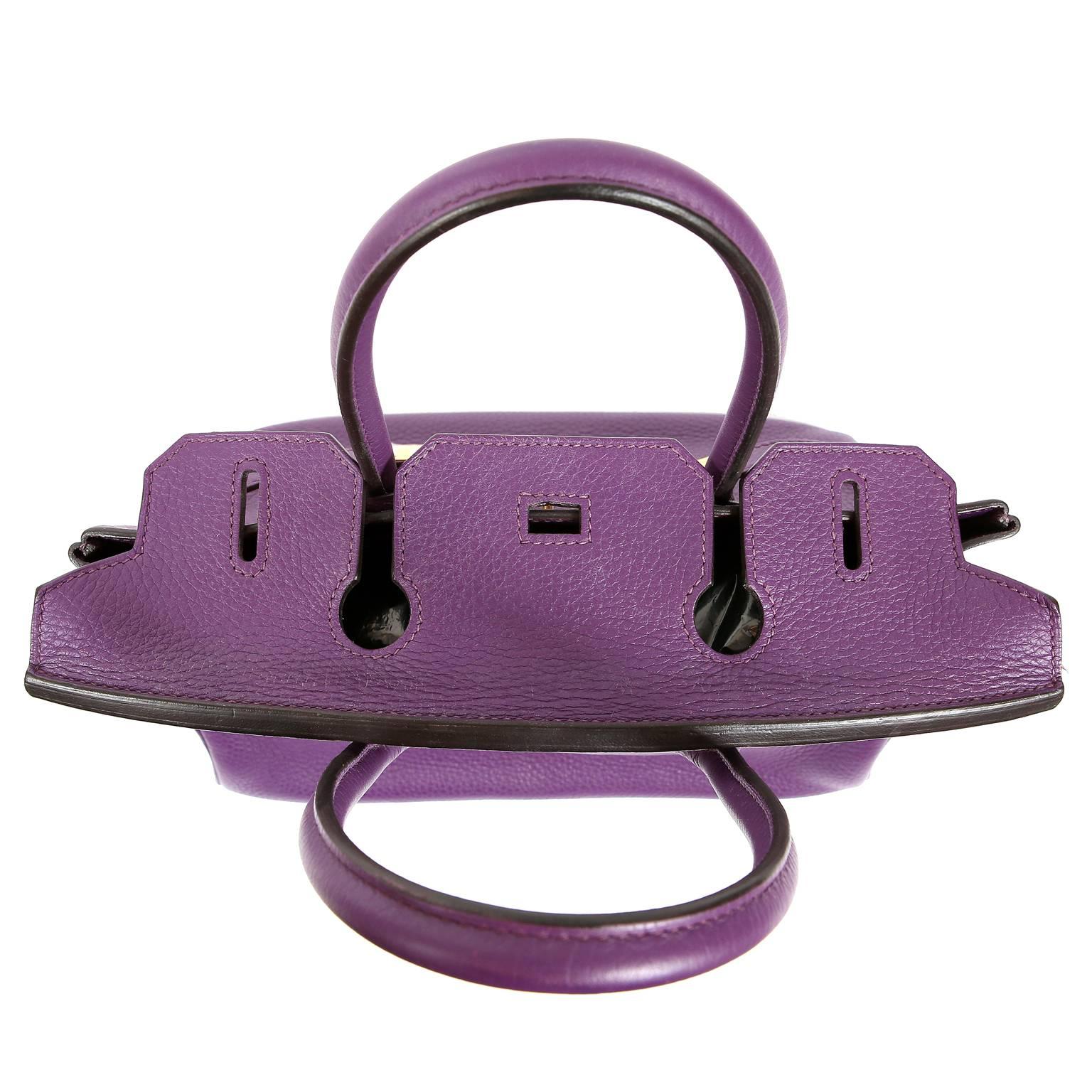 Hermes Ultra Violet Togo 30 cm Birkin Bag with GHW For Sale 3