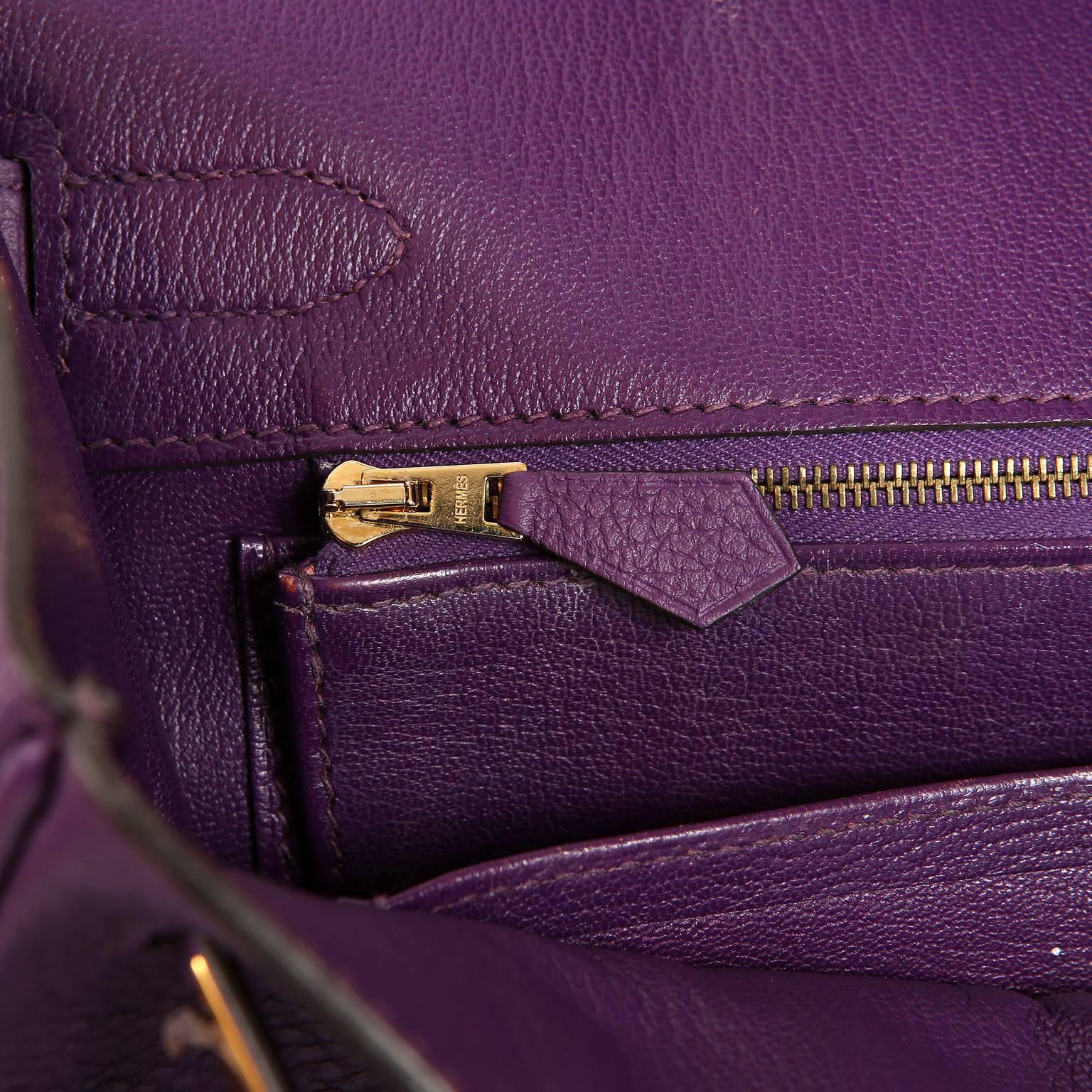 Hermes Ultra Violet Togo 30 cm Birkin Bag with GHW For Sale 4