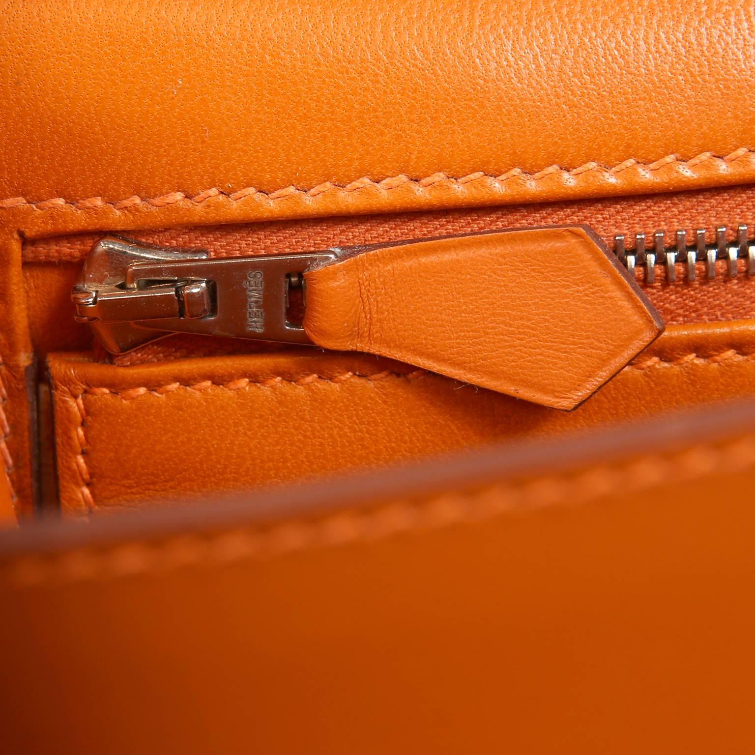 Hermes Orange Swift Leather Double Gusset Constance 24 4