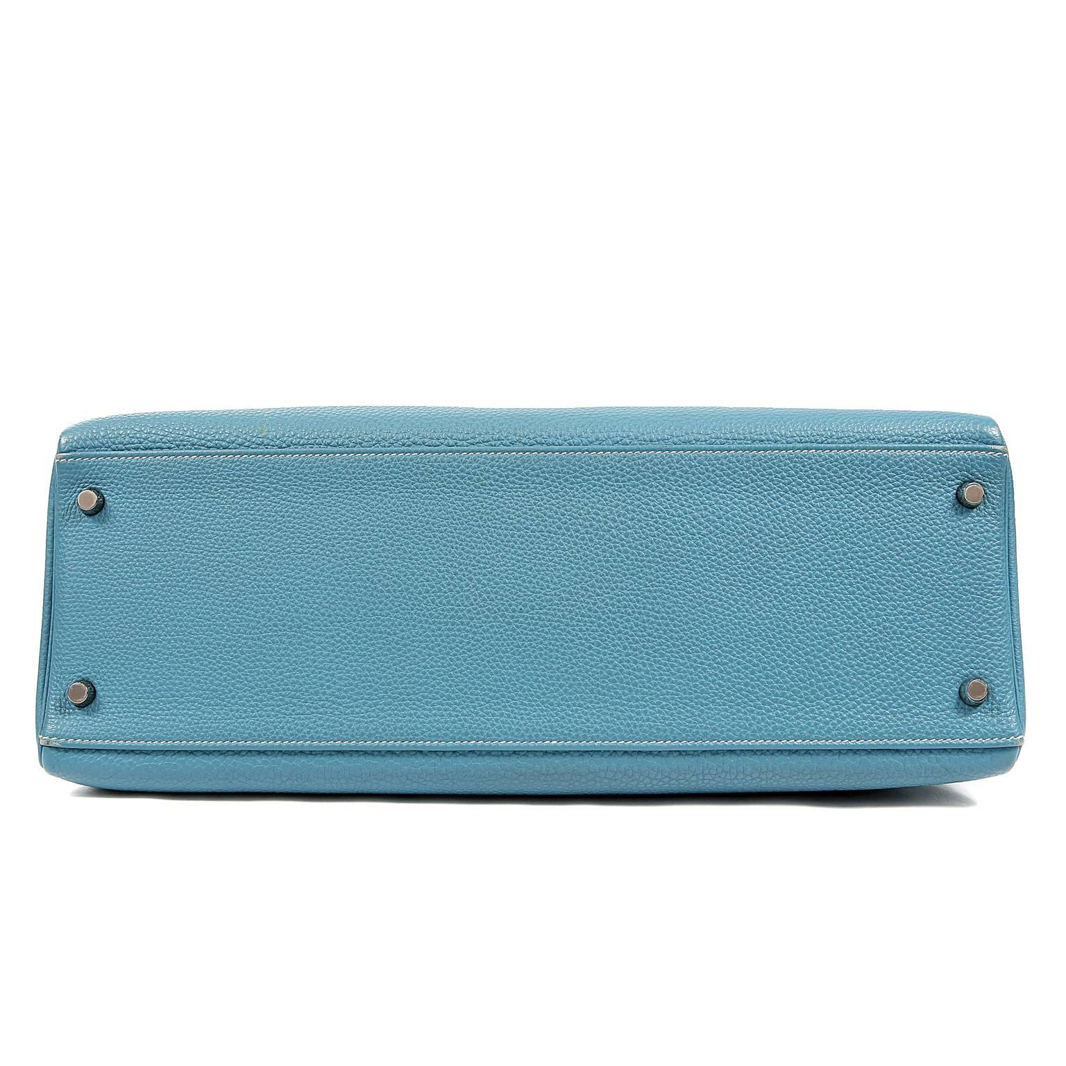 Women's Hermes Blue Jean Togo 40 cm Kelly Bag