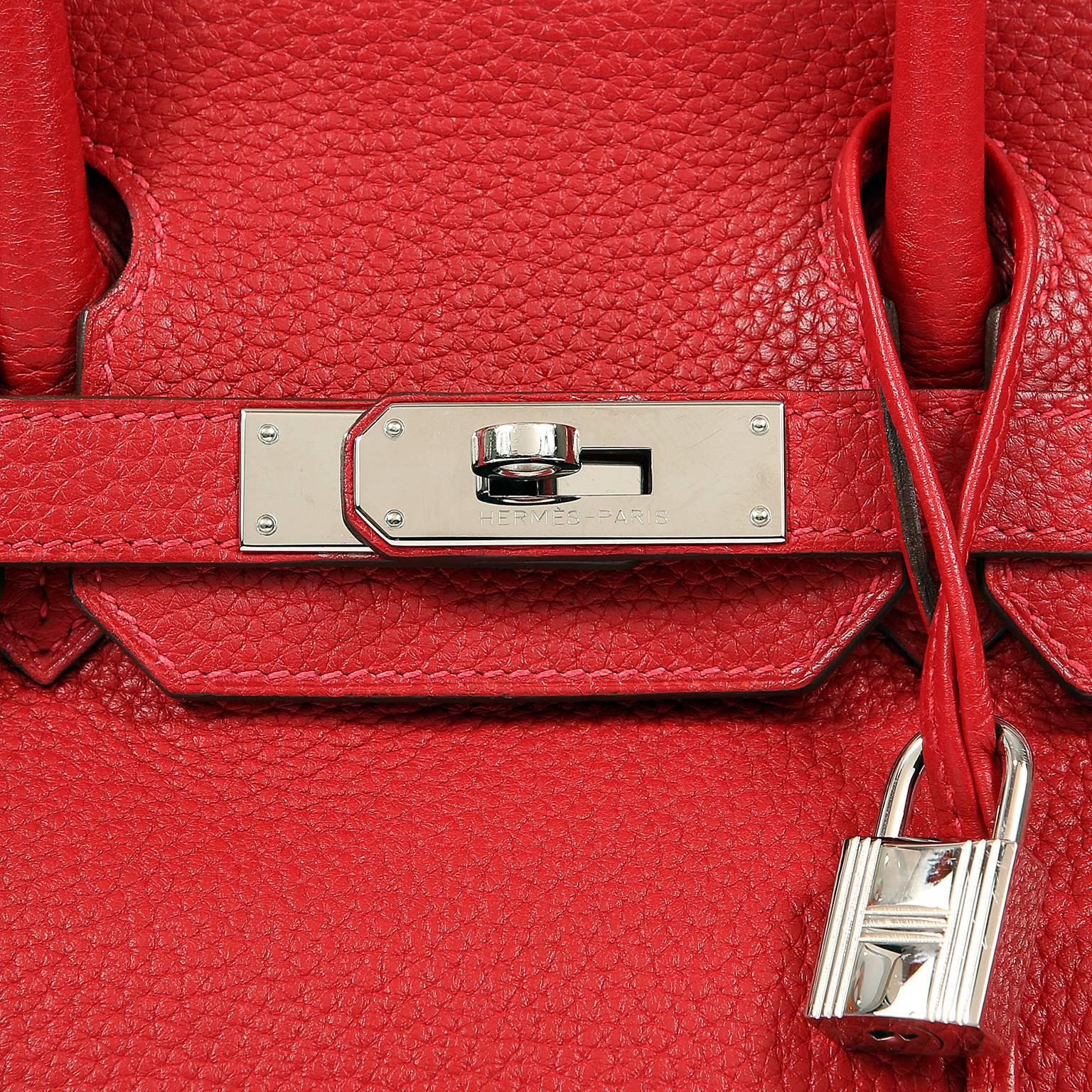 Hermes Rouge H Togo Leather 30 cm Birkin with Palladium Hardware 1
