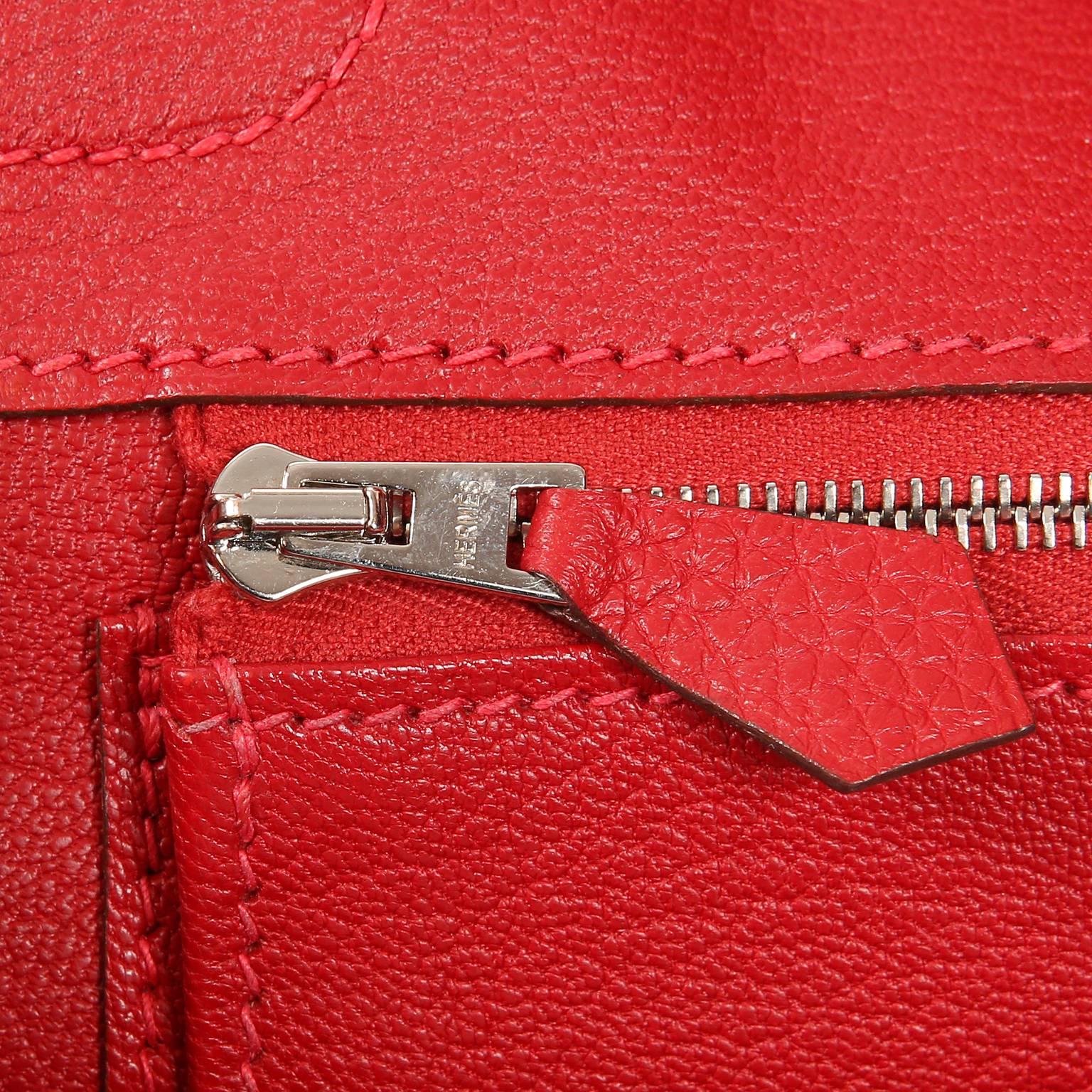 Hermes Rouge H Togo Leather 30 cm Birkin with Palladium Hardware 4
