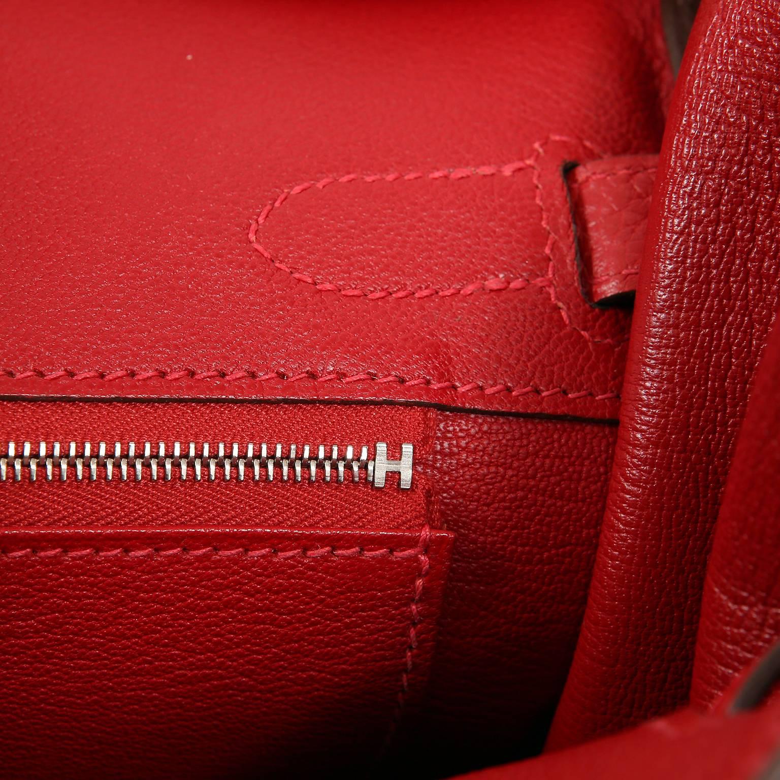 Hermes Rouge H Togo Leather 30 cm Birkin with Palladium Hardware 5