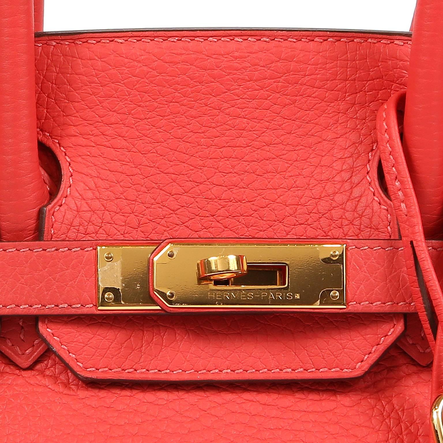 Hermes Rouge Pivoine Togo 30 cm Birkin with GHW 1