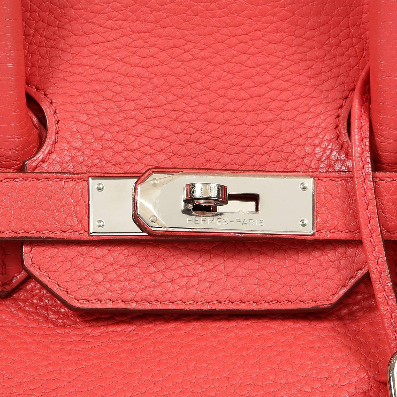 Hermes Bougainvillea Clemence 35 cm Birkin Bag with PHW For Sale 1
