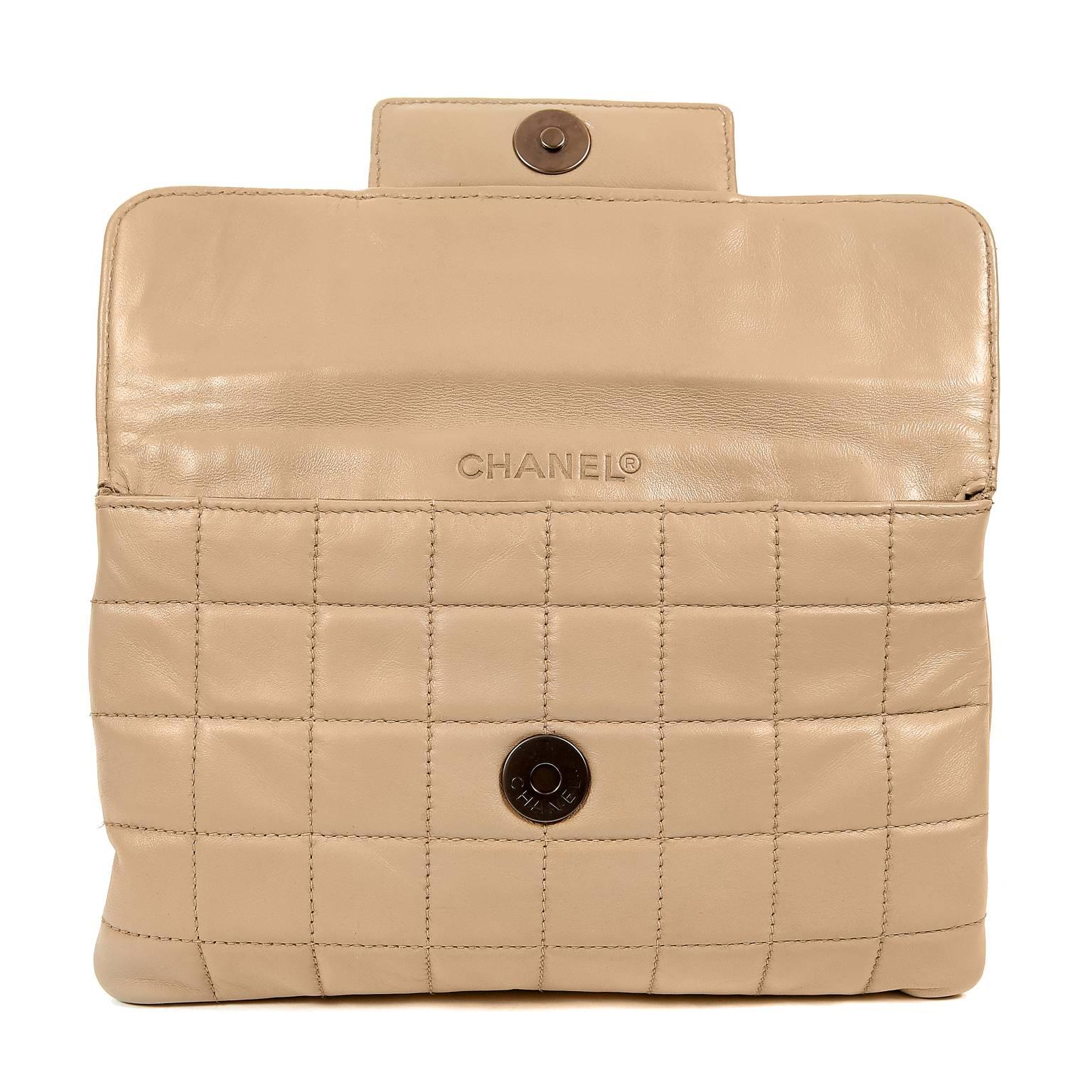 Chanel Beige Lambskin Double Sided Crossbody Bag For Sale 2