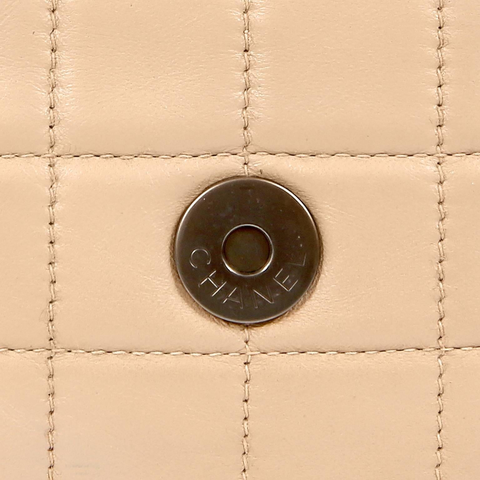 Chanel Beige Lambskin Double Sided Crossbody Bag For Sale 4