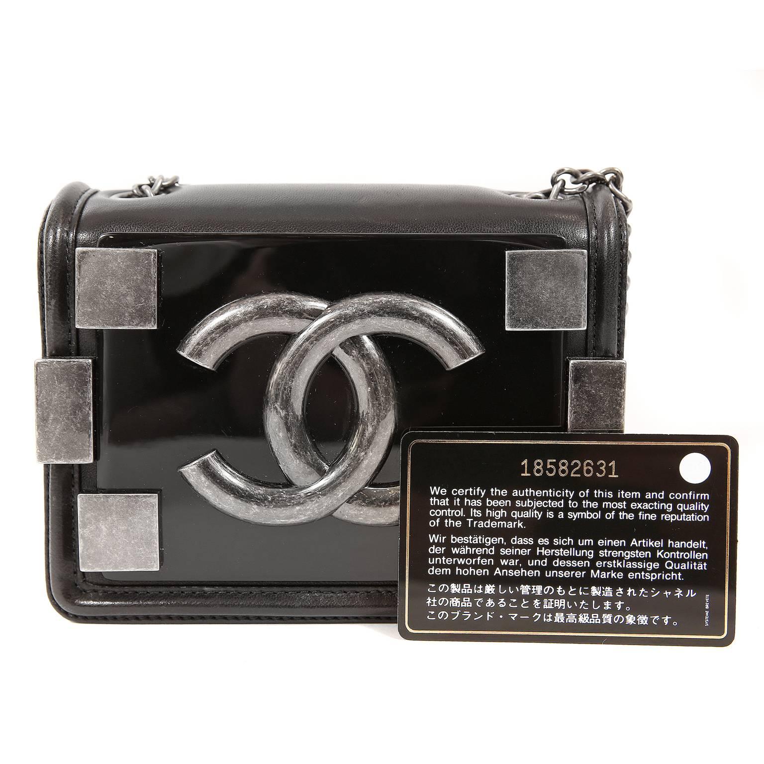 Chanel Boy Brick Cross Body Bag in Black For Sale 5