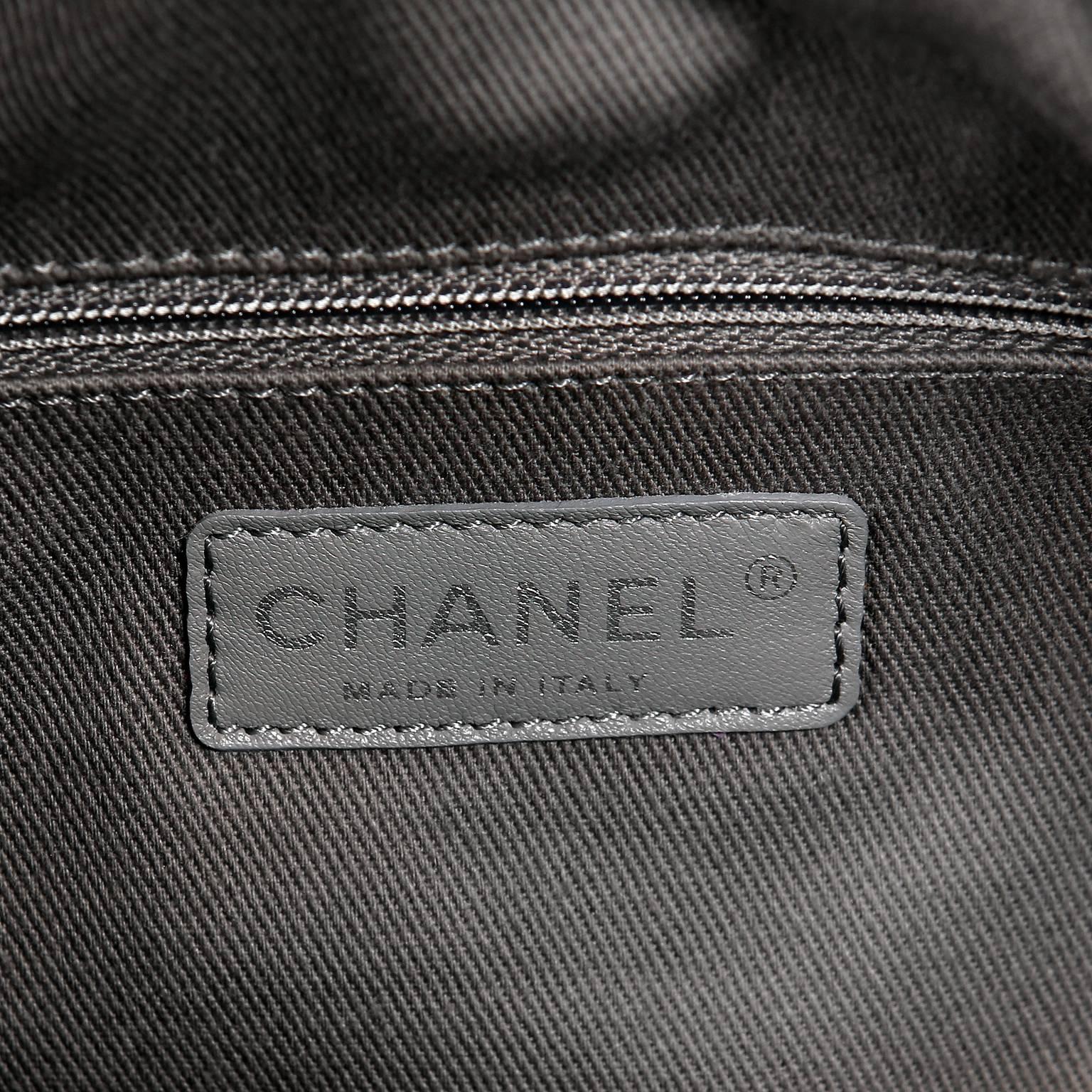 Chanel Black Brushed Lambskin Bowler For Sale 4